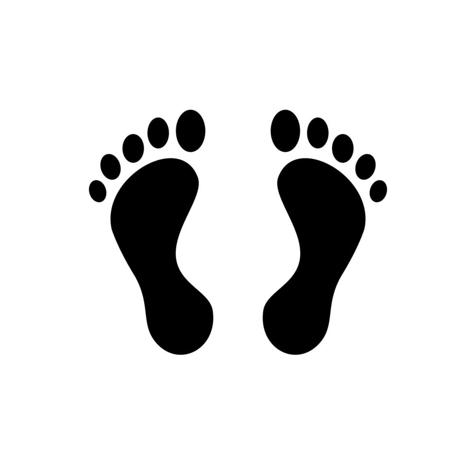 Fuß drucken Symbol. Vektor Illustration nackt Fuß Symbol auf Weiß Hintergrund.