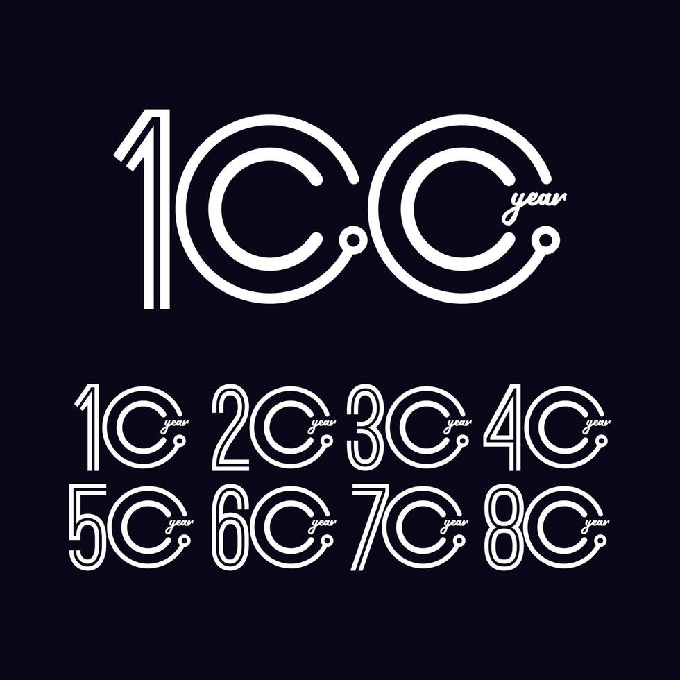 100 års jubileumsfirande nummer vektor mall design illustration logo ikon