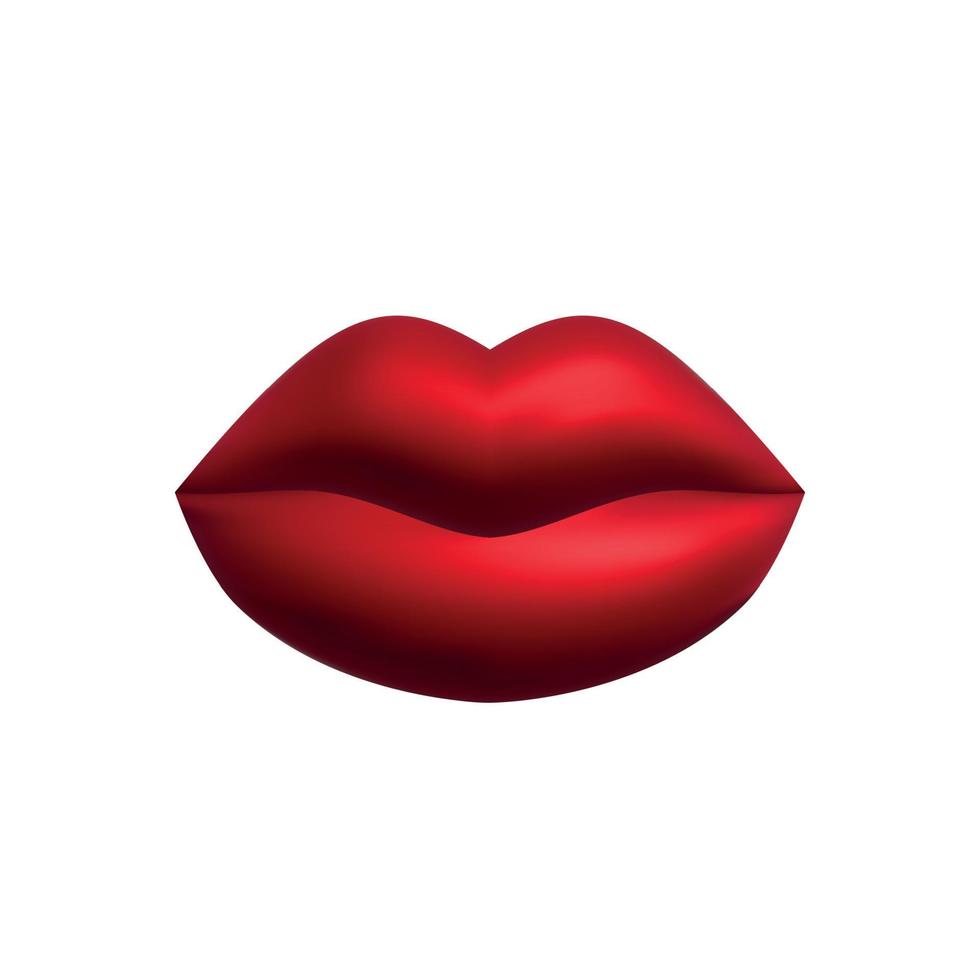 Lippen realistisch 3d machen von rot Schattierungen. Damen Formen Lippe, glänzend und matt. isoliert einstellen auf Weiß Hintergrund. Dekoration Objekte zum Design. Vektor Illustration