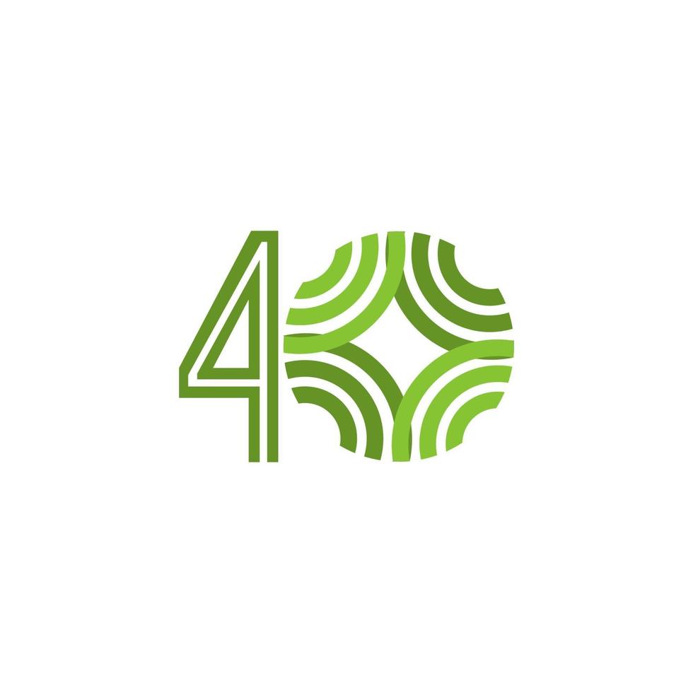 40 Jahre Jubiläumsfeier Nummer Vektor Vorlage Design Illustration Logo Symbol