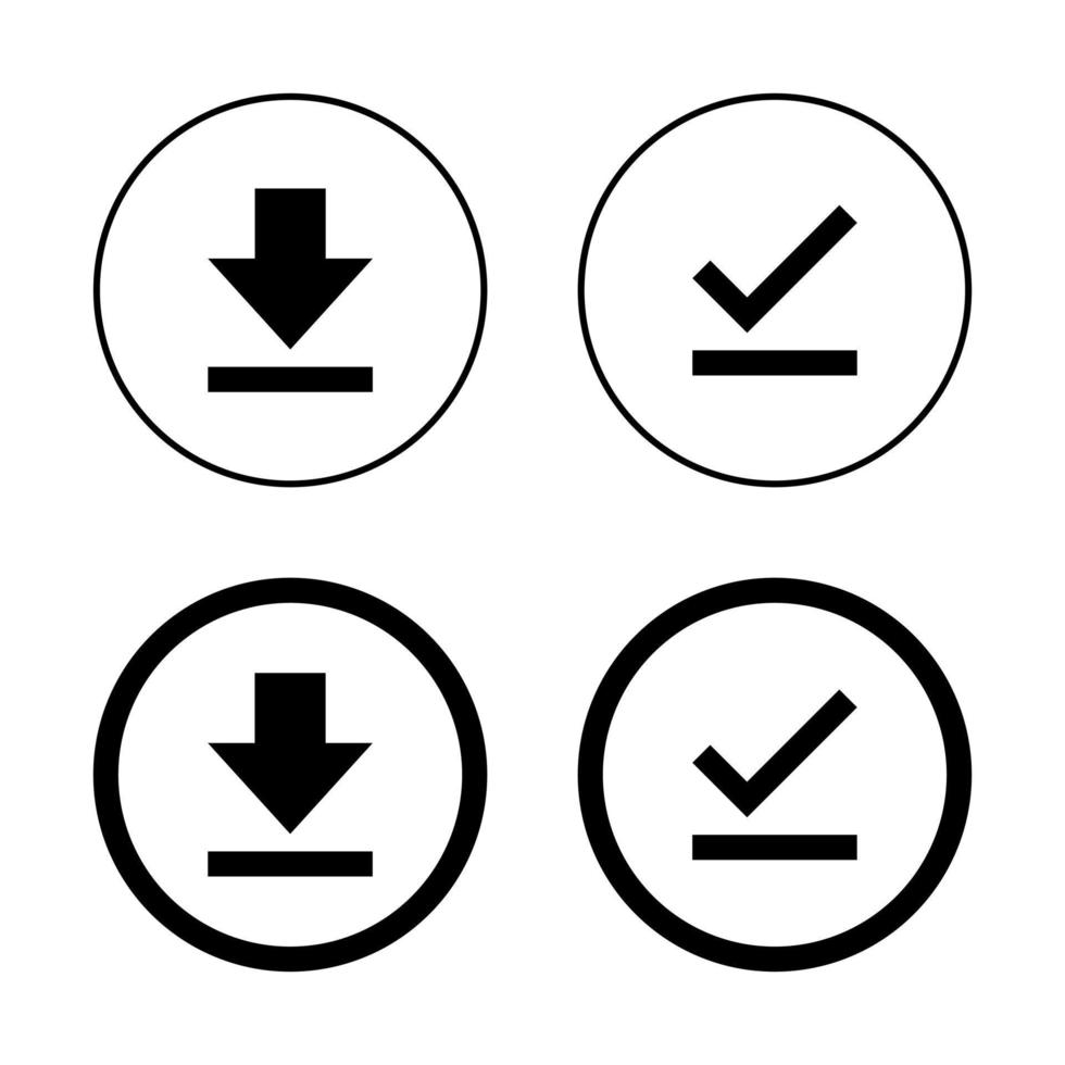 herunterladen und Fertig Symbol Vektor. heruntergeladen und abgeschlossen Zeichen Symbol vektor