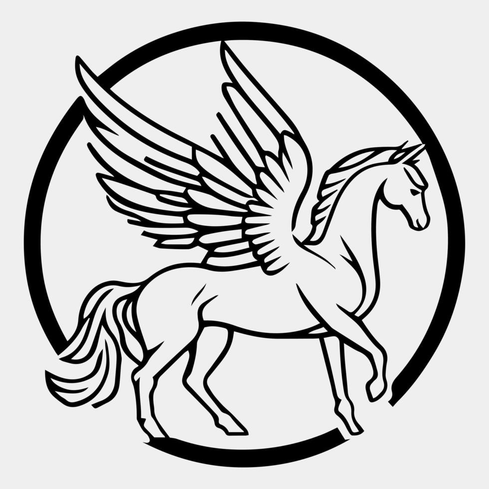 Pegasus Weiß Pferd auf Weiß mit Flügel vektor