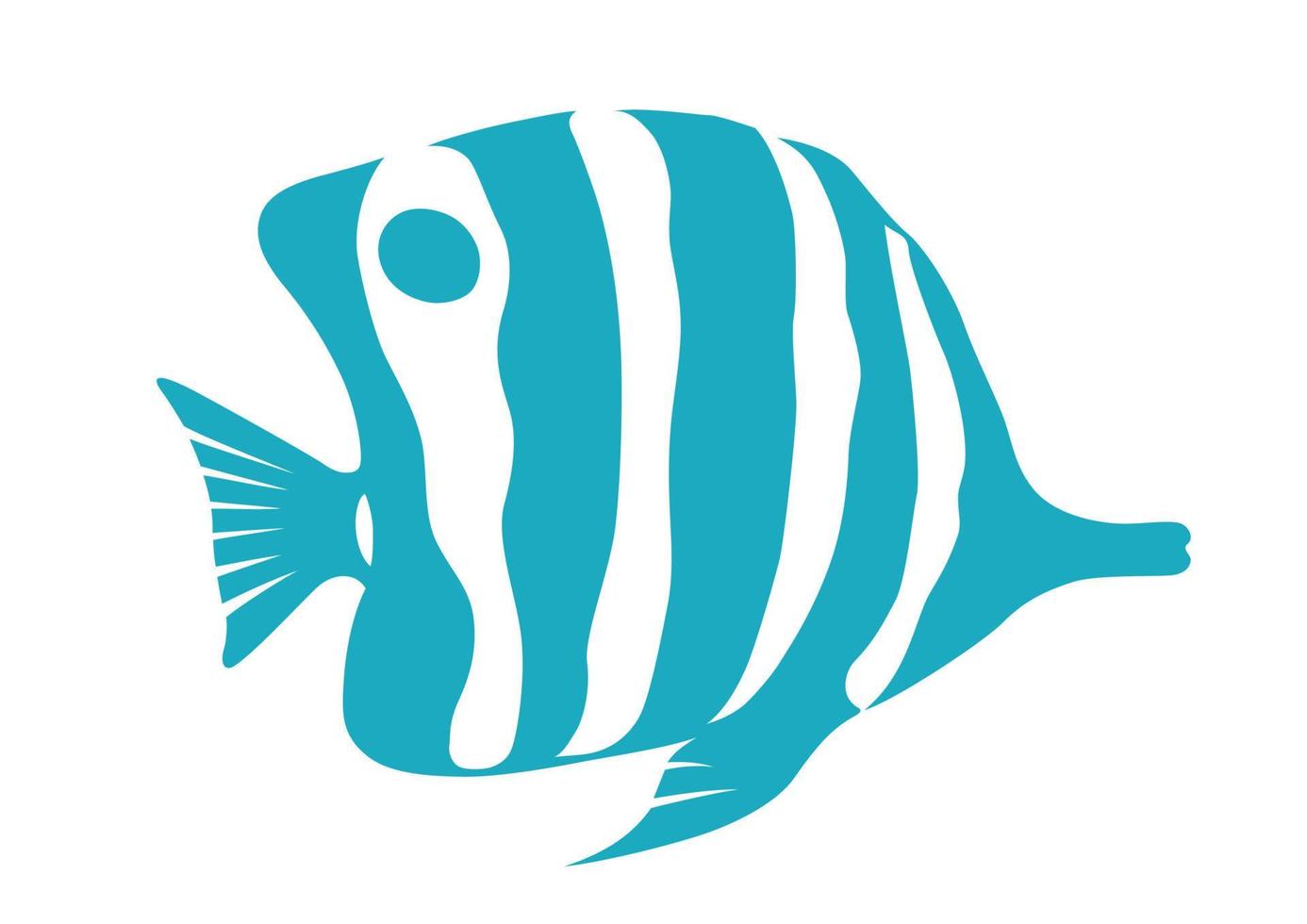 Vektor tropisch Fisch eben Silhouette Illustration isoliert auf ein Weiß Hintergrund.