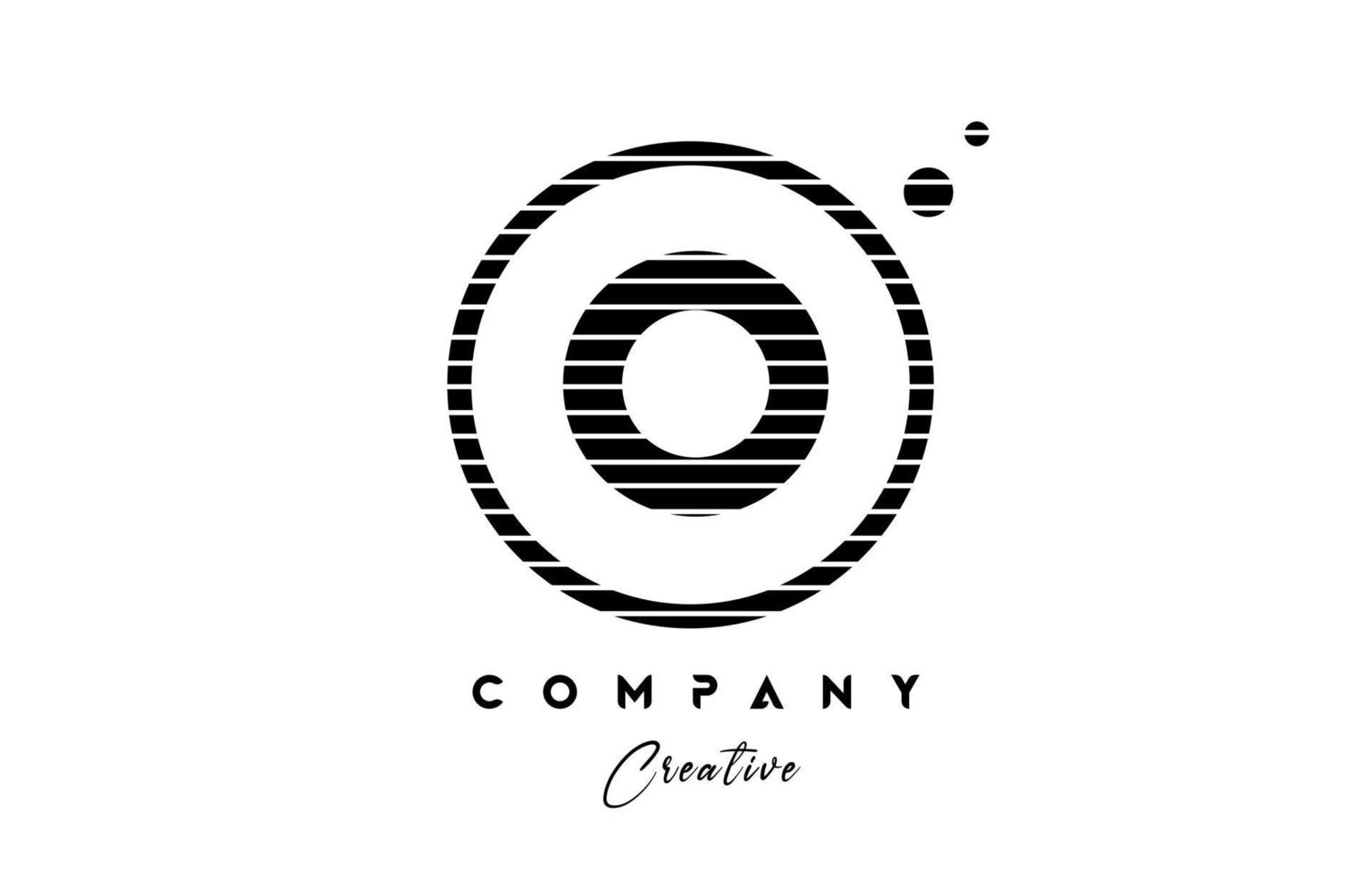 o alfabet brev logotyp ikon design med linje rand och cirkel. svart och vit kreativ mall för företag och företag vektor