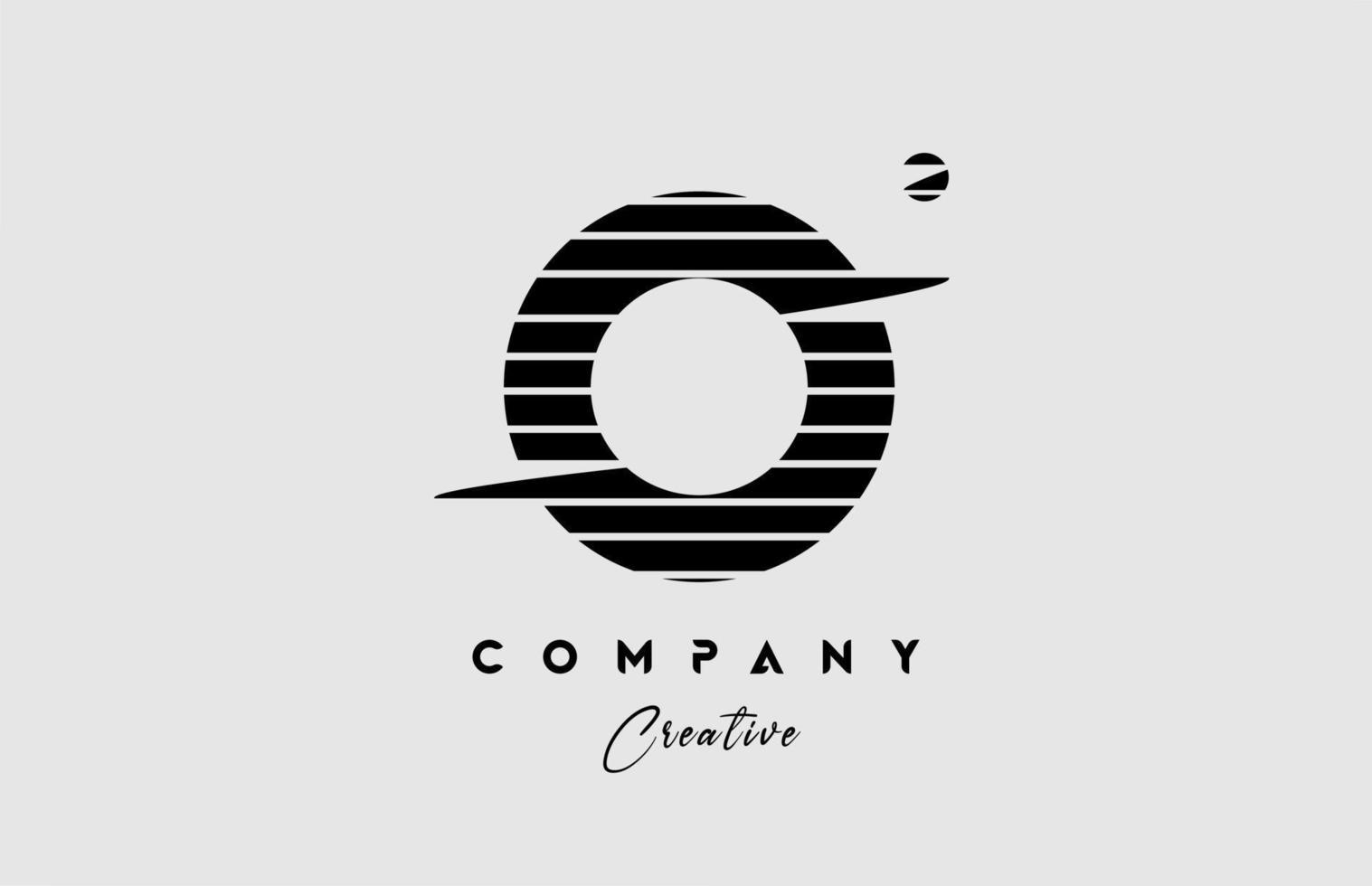 rader o alfabet brev logotyp ikon design i svart och vit. kreativ mall för företag och företag med Ränder vektor