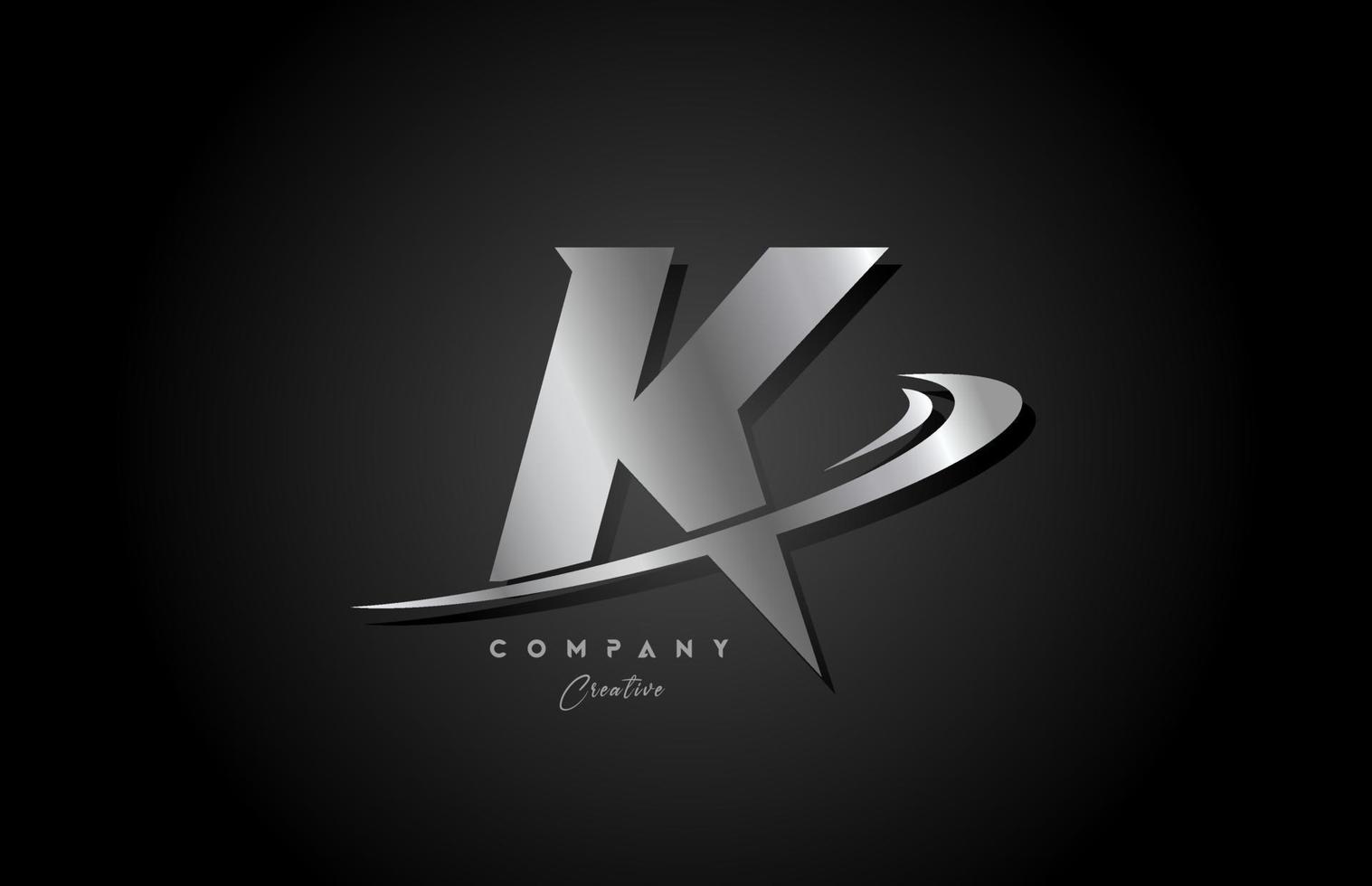 k Silber Metall grau Alphabet Brief Logo Symbol Design mit rauschen. kreativ Vorlage zum Unternehmen und Geschäft vektor