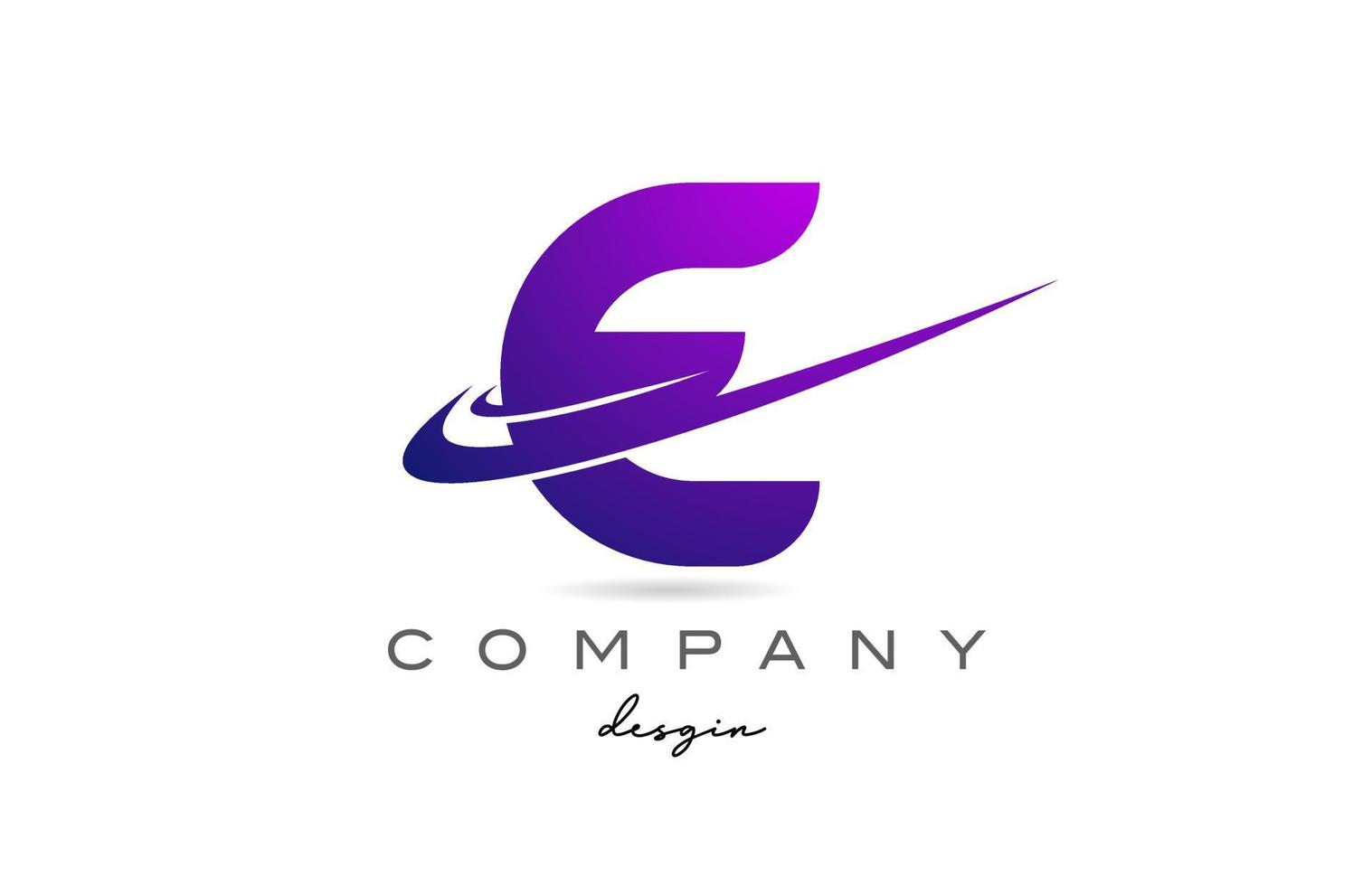e lila alfabet brev logotyp med dubbel- susa. företags- kreativ mall design för företag och företag vektor