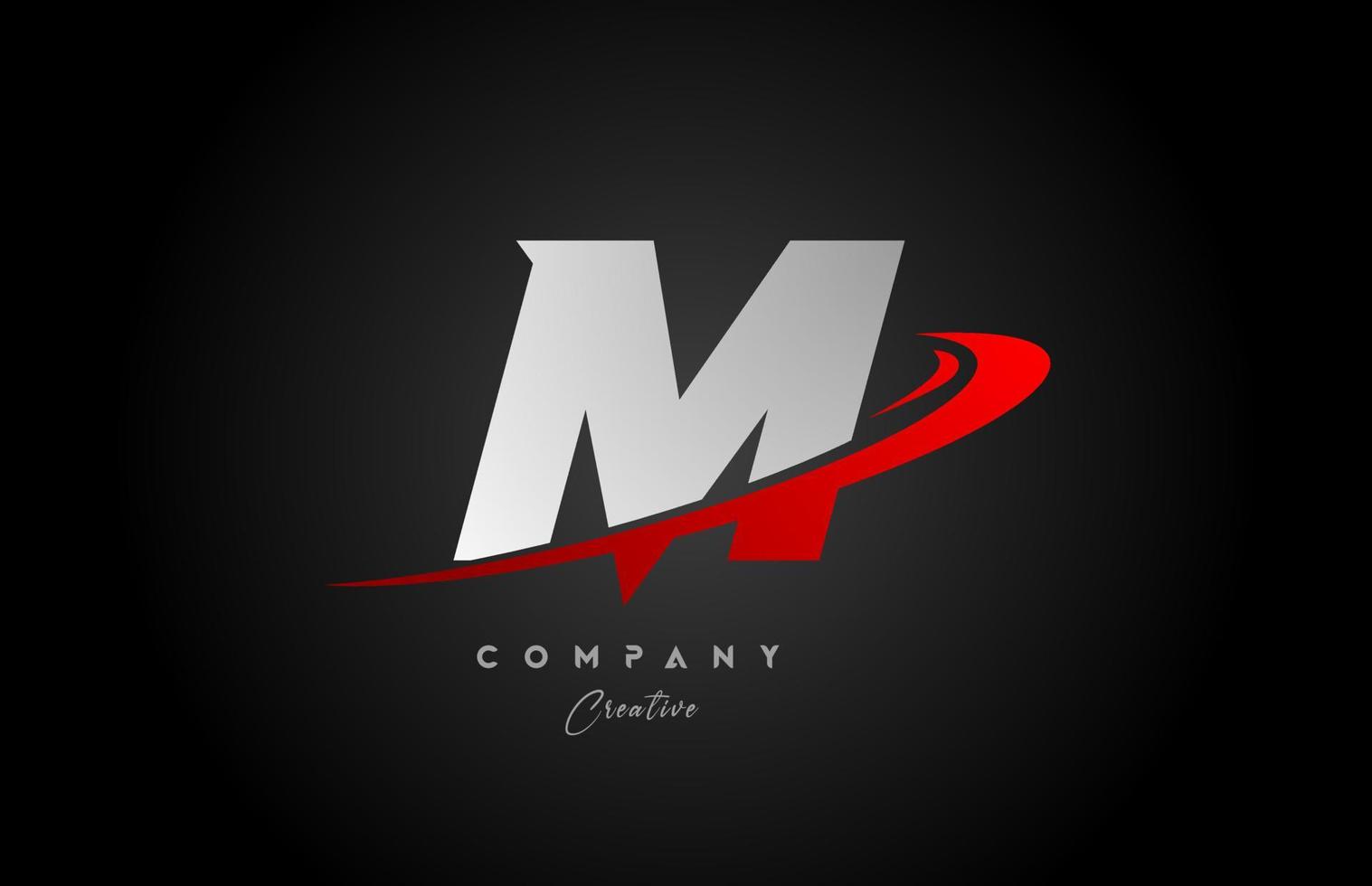 rot rauschen m Alphabet Brief Logo Symbol Design mit schwarz grau Farbe. kreativ Vorlage zum Geschäft und Unternehmen vektor