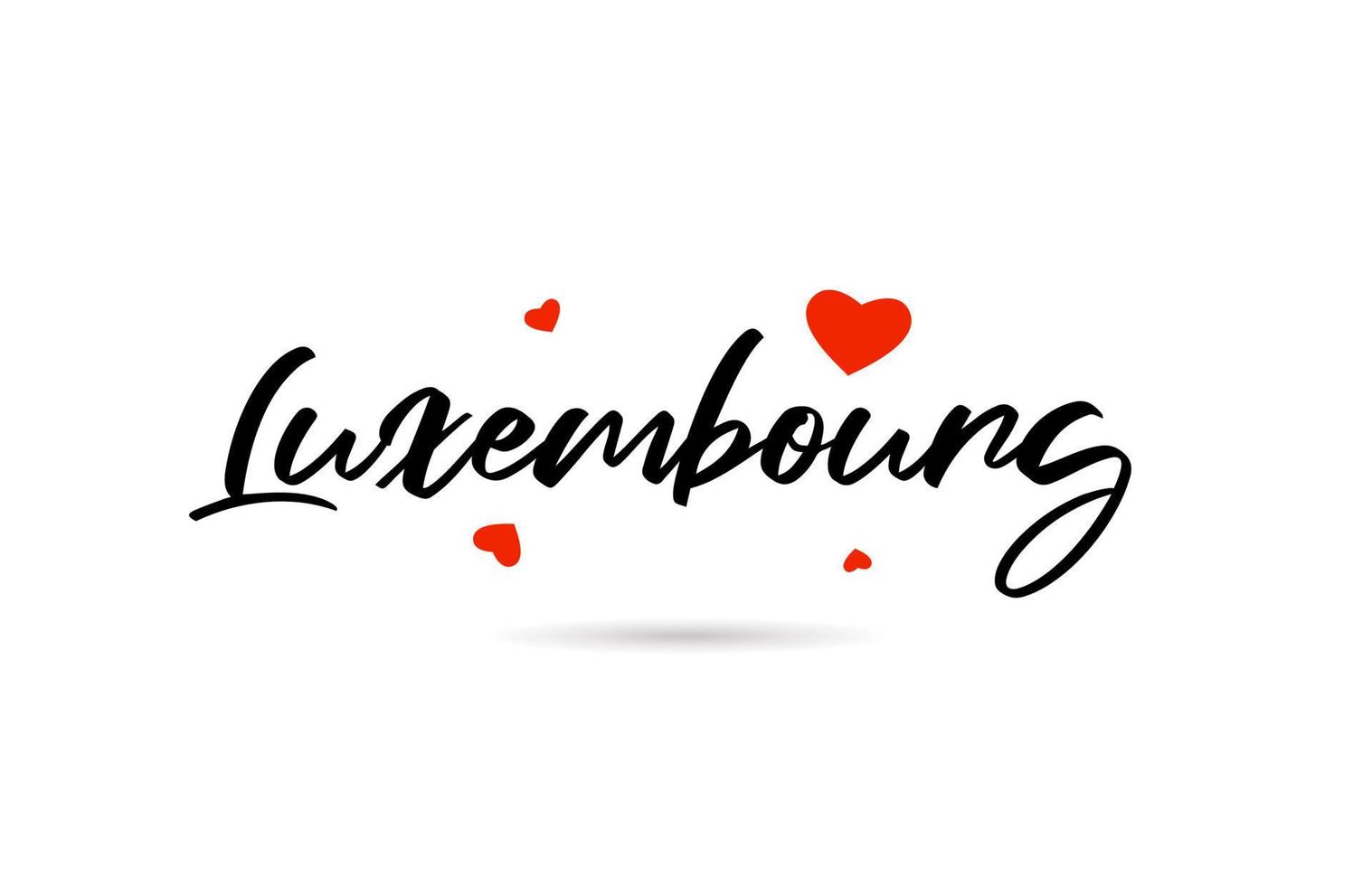 Luxemburg handgeschrieben Stadt Typografie Text mit Liebe Herz vektor