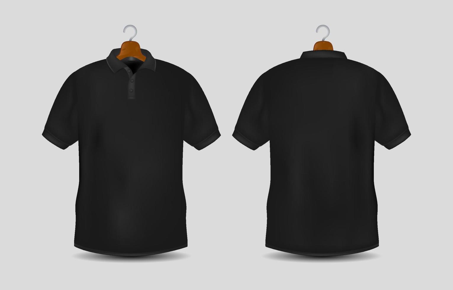 3D schwarzes Poloshirt Mock-up vektor