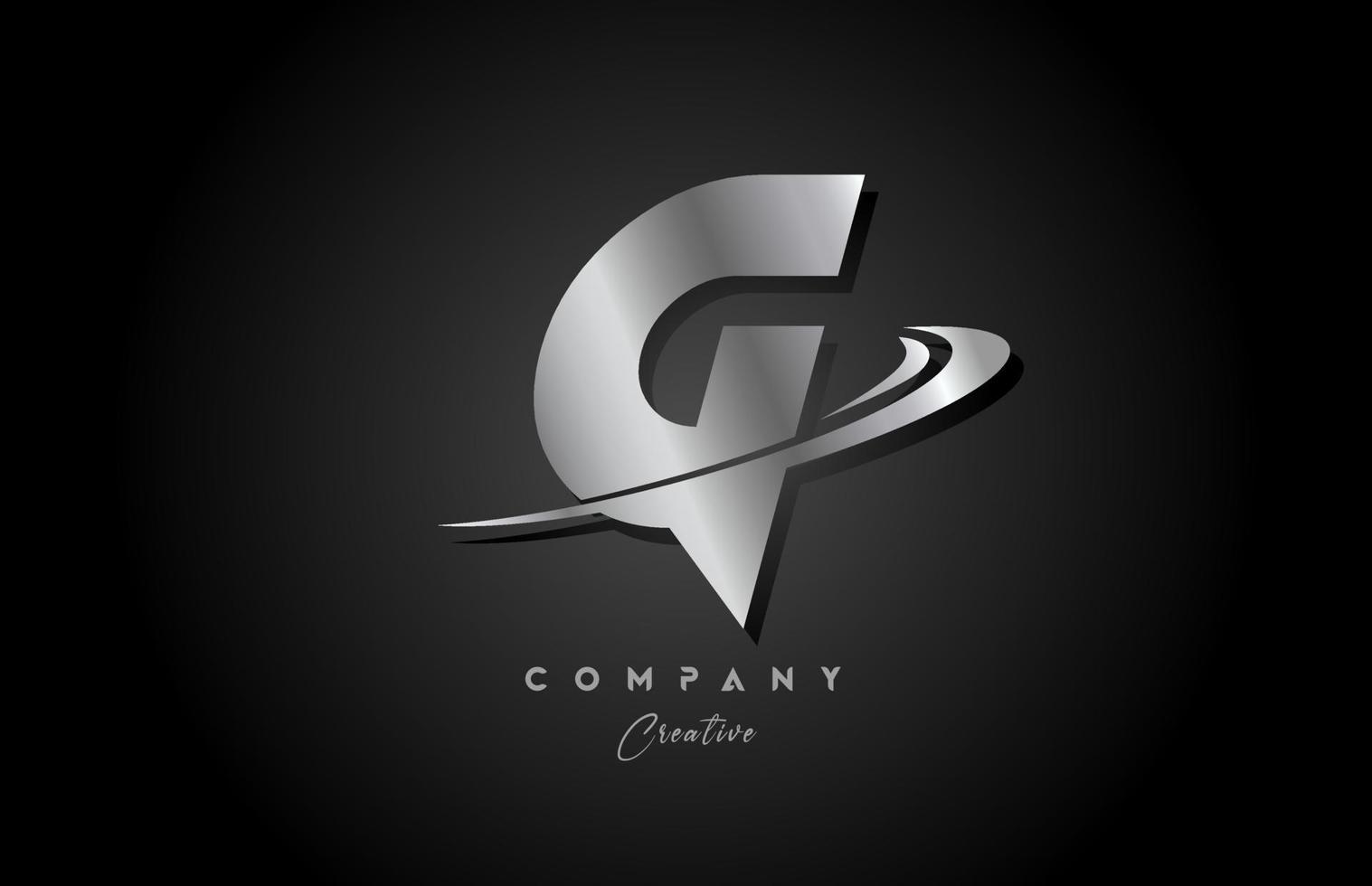 g silver- metall grå alfabet brev logotyp ikon design med susa. kreativ mall för företag och företag vektor