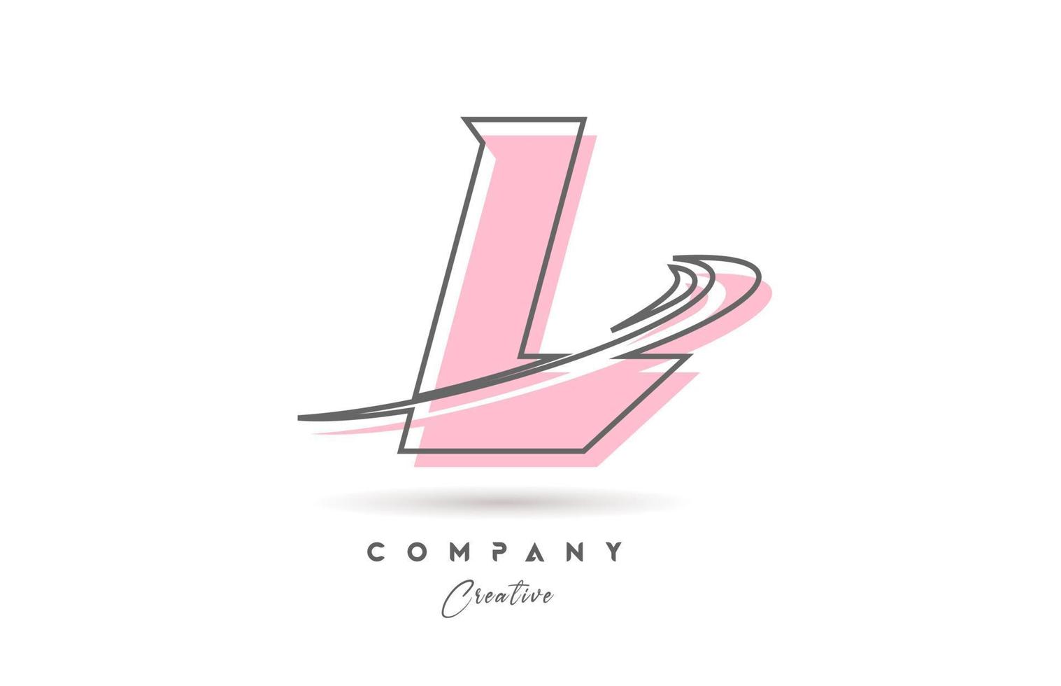 l Rosa grau Linie Alphabet Brief Logo Symbol Design mit rauschen. kreativ Vorlage zum Geschäft und Unternehmen vektor