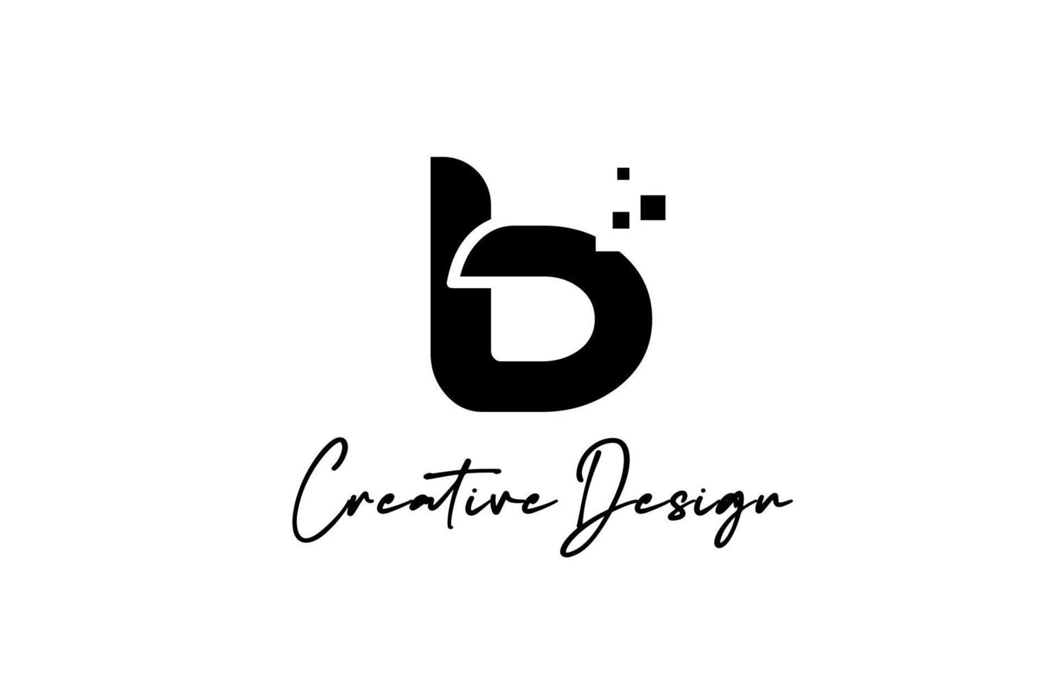 schwarz Weiß b Alphabet Brief Logo Symbol Design mit Punkte. kreativ Vorlage zum Geschäft und Unternehmen vektor