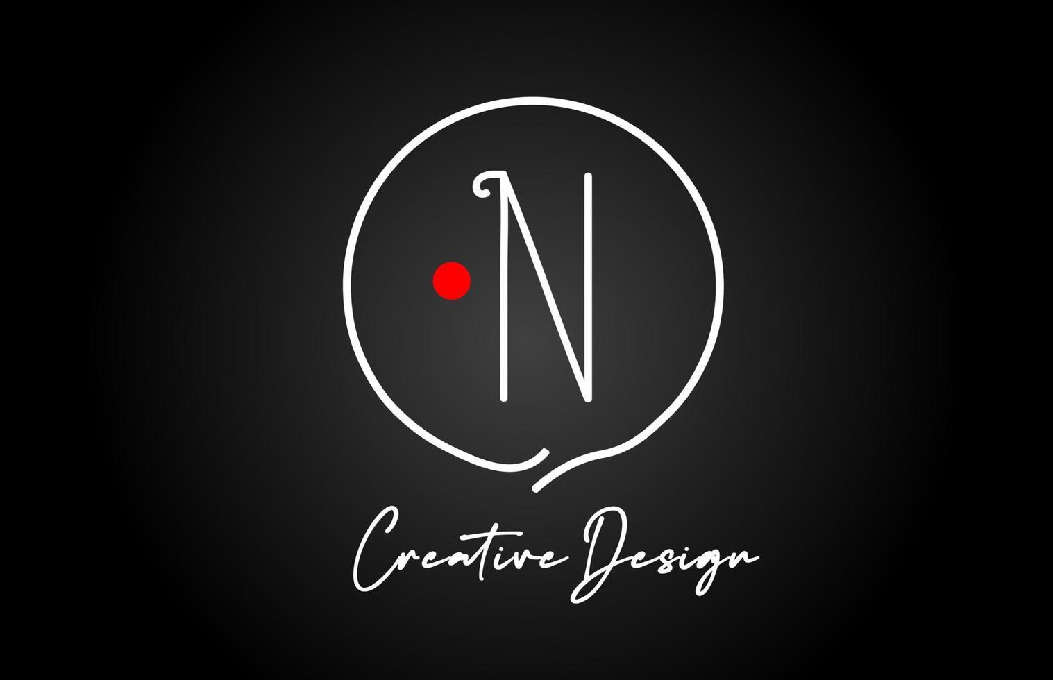 n Alphabet Brief Logo Symbol Design mit Linie rot Punkt und Jahrgang Stil. schwarz und Weiß kreativ Vorlage zum Unternehmen und Geschäft vektor