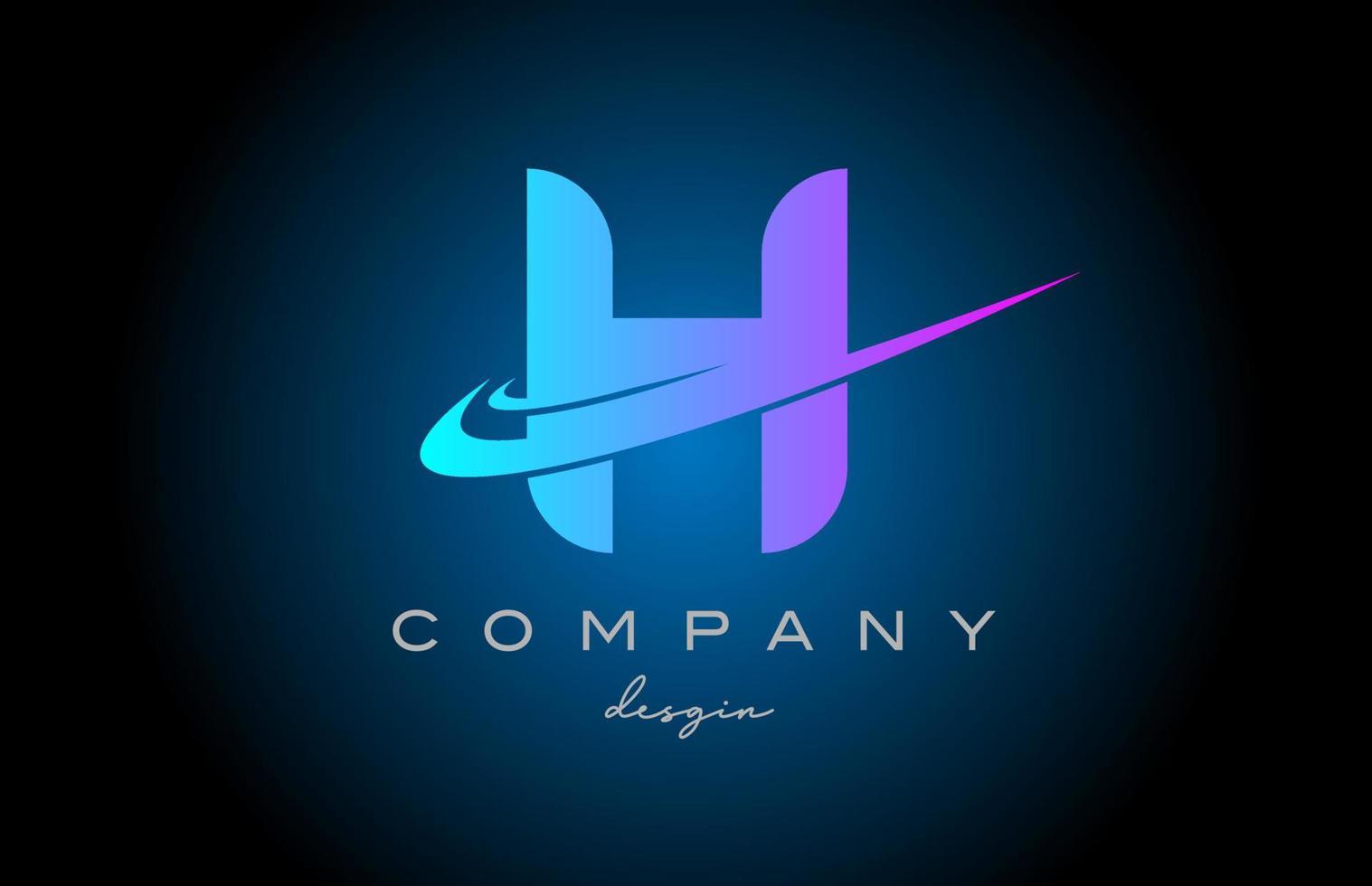 h rosa blå alfabet brev logotyp med dubbel- susa. företags- kreativ mall design för företag och företag vektor