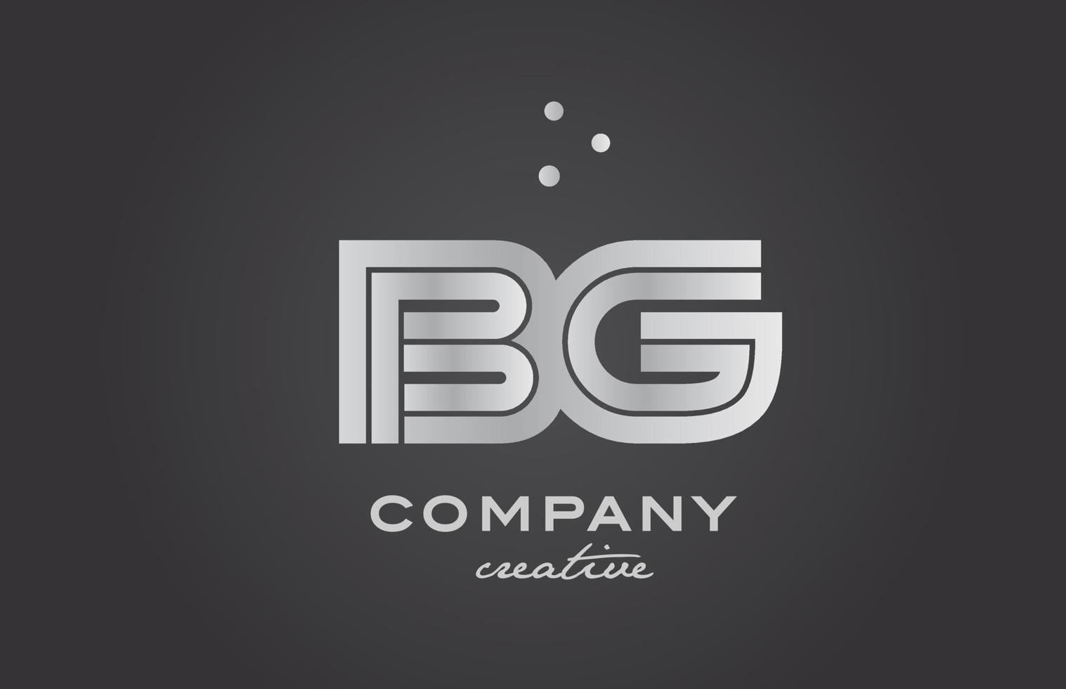 svart och grå bg kombination alfabet djärv brev logotyp med prickar. fogade kreativ mall design för företag och komp vektor