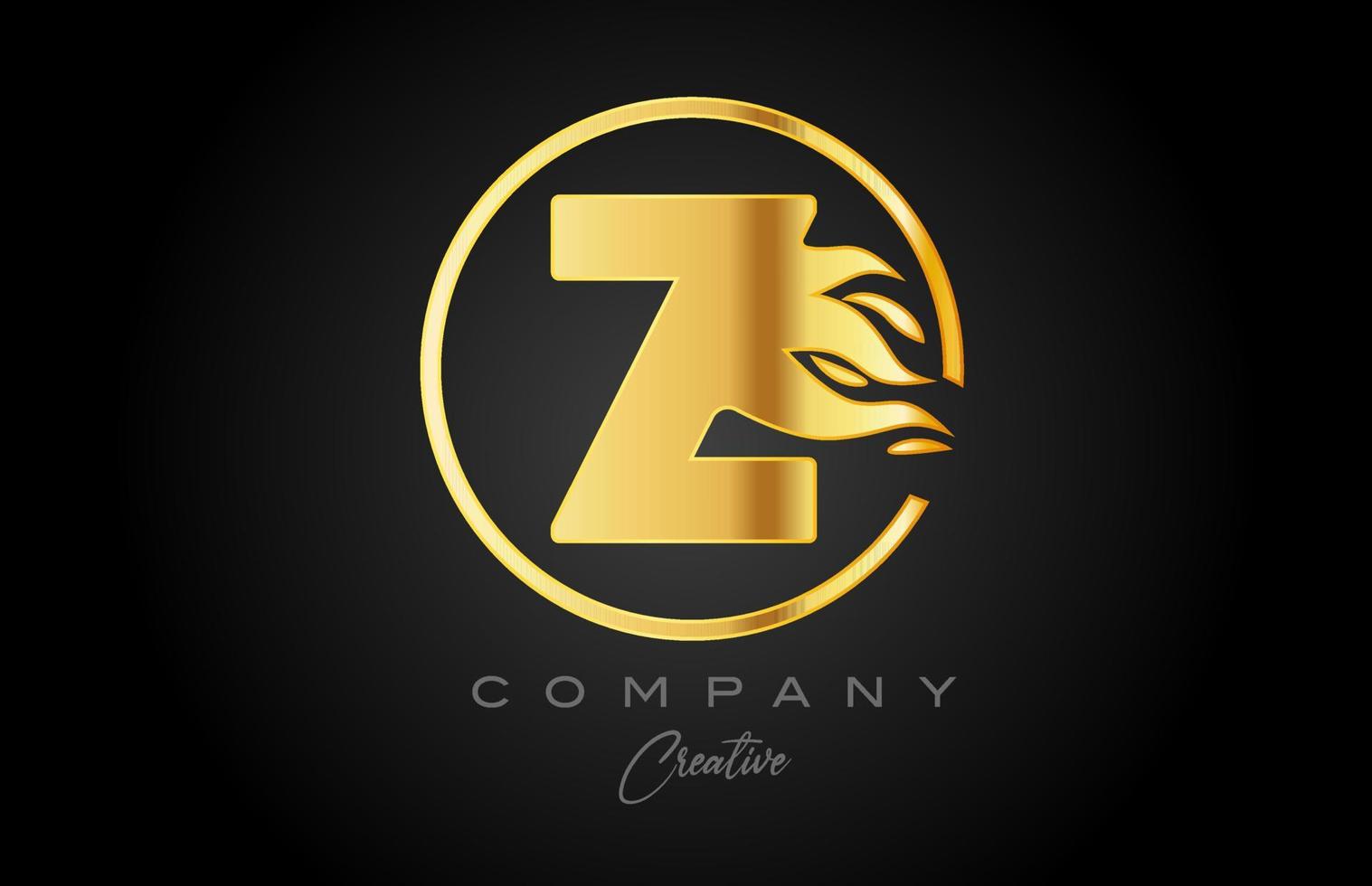 guld gyllene z alfabet brev ikon för företags- med lågor. brand design lämplig för en företag logotyp vektor