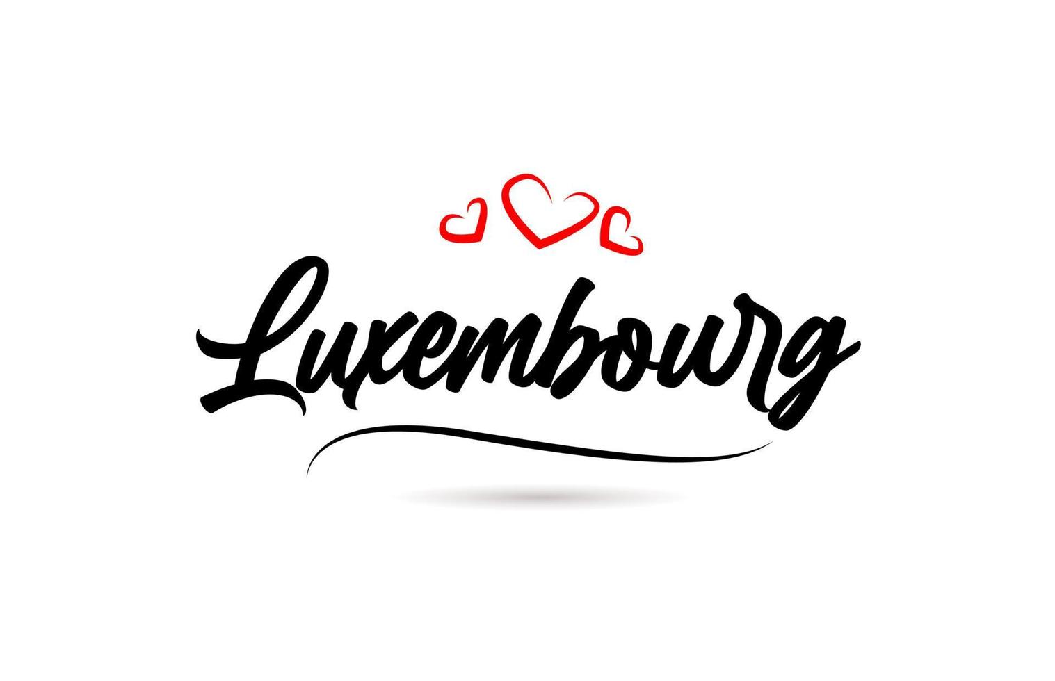 luxemburg europeisk stad typografi text ord med kärlek. hand text stil. modern kalligrafi text vektor