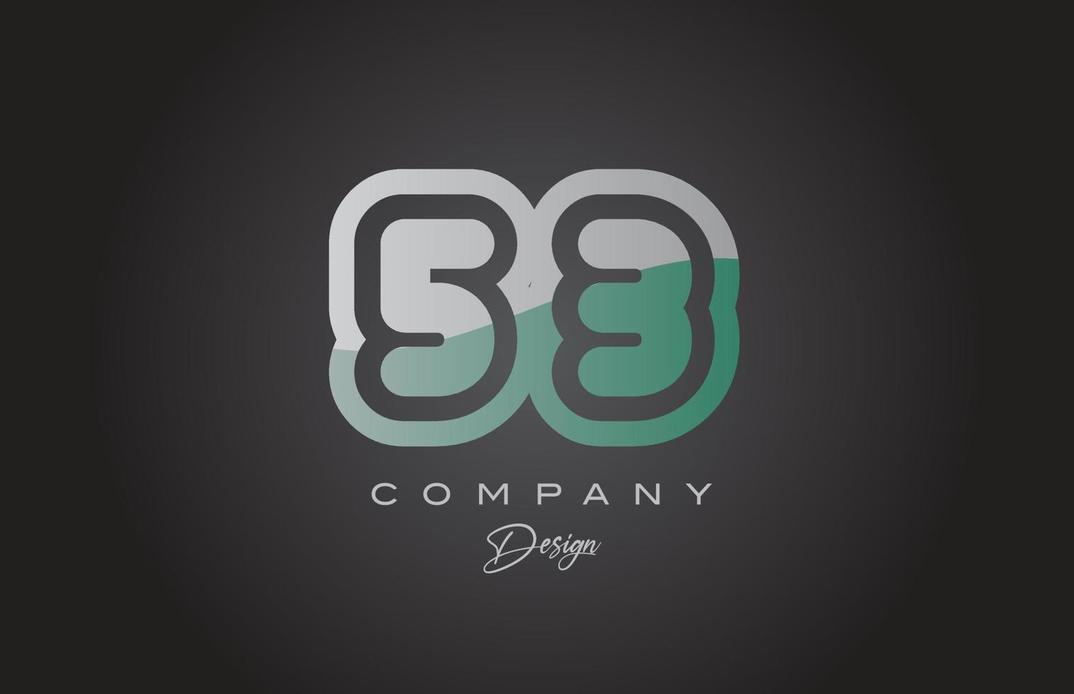 53 grön grå siffra logotyp ikon design. kreativ mall för företag och företag vektor