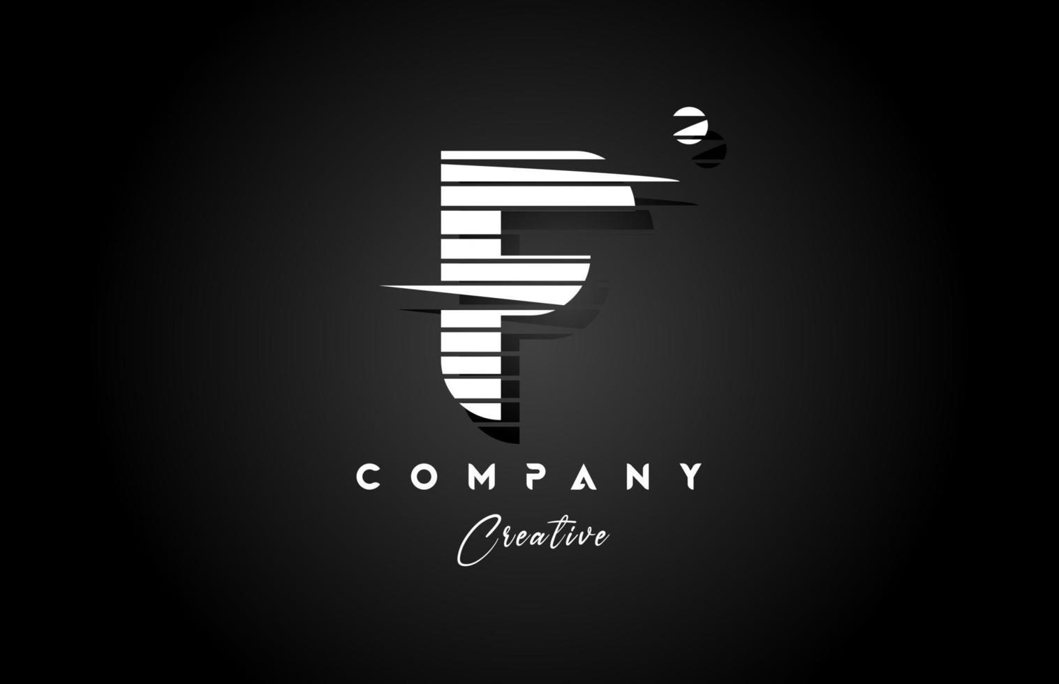Linie f Alphabet Brief Logo Symbol Design mit schwarz und Weiß Streifen und Kreis. kreativ Vorlage zum Unternehmen und Geschäft vektor