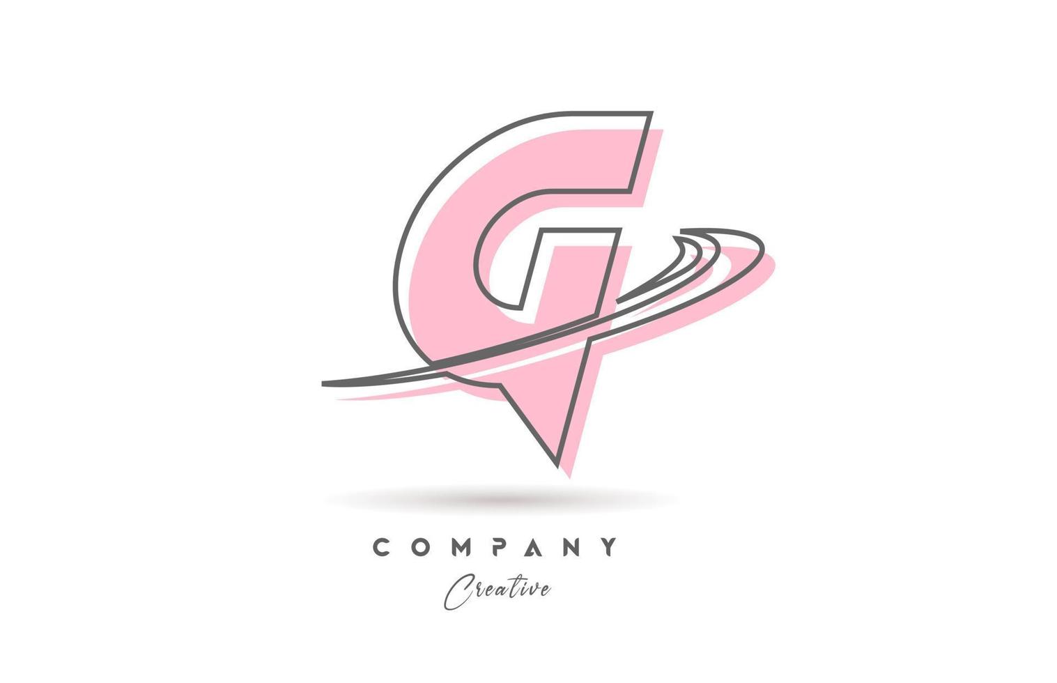G Rosa grau Linie Alphabet Brief Logo Symbol Design mit rauschen. kreativ Vorlage zum Geschäft und Unternehmen vektor