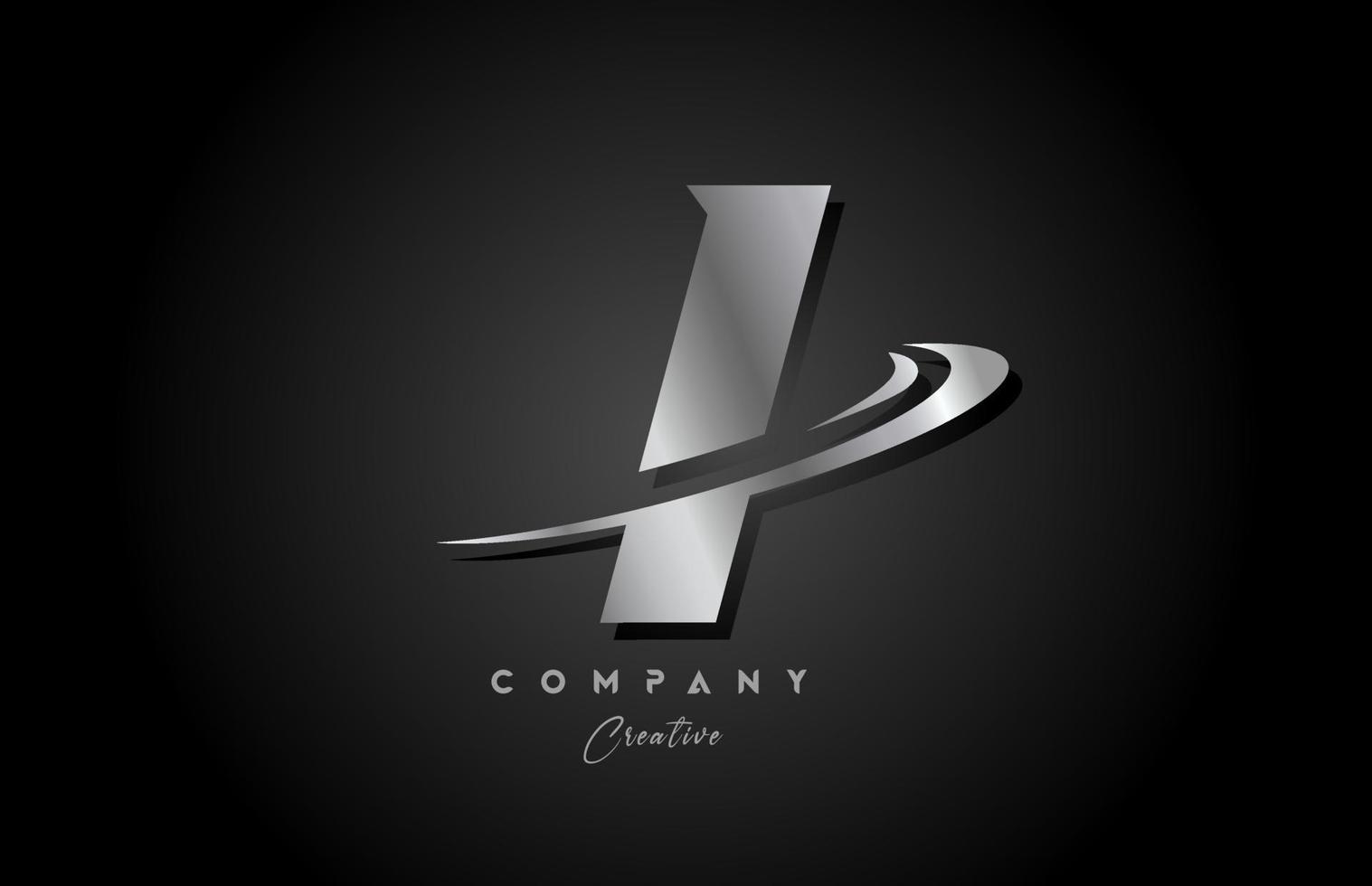 ich Silber Metall grau Alphabet Brief Logo Symbol Design mit rauschen. kreativ Vorlage zum Unternehmen und Geschäft vektor