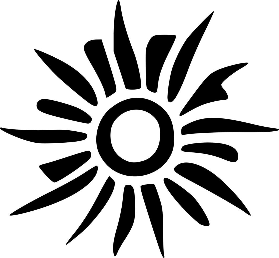 svart och vit av Sol ikon vektor