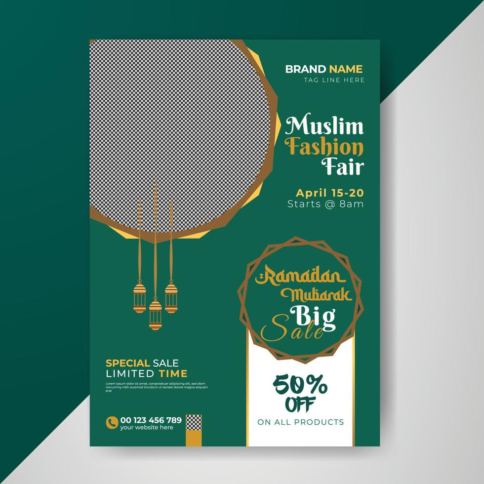 Ramadan Muslim Mode Verkauf Flyer Poster Vorlage vektor