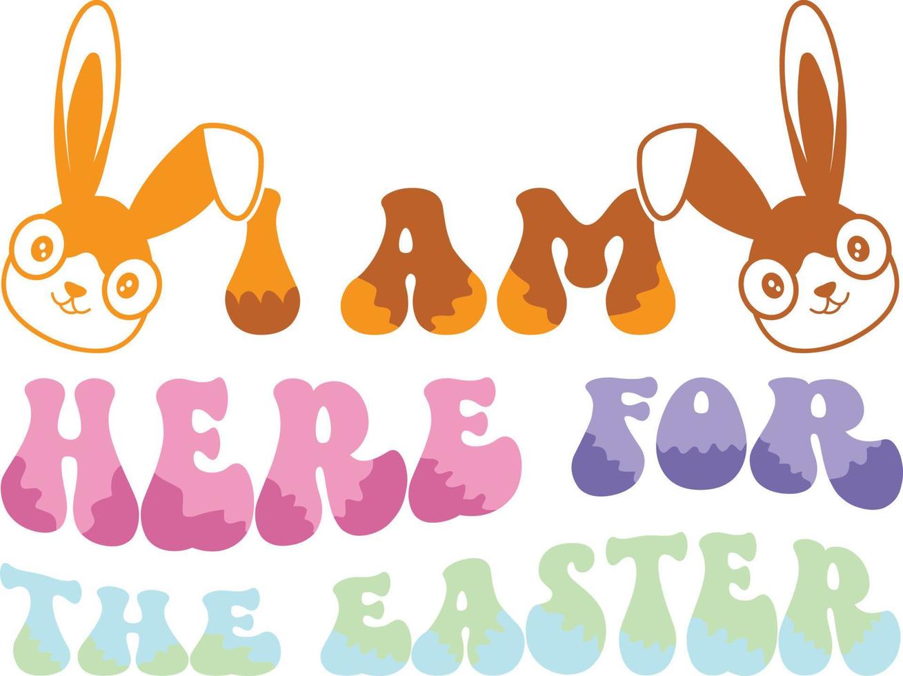 glücklich Ostern groovig svg Design, Ostern Hase Zitate Design vektor