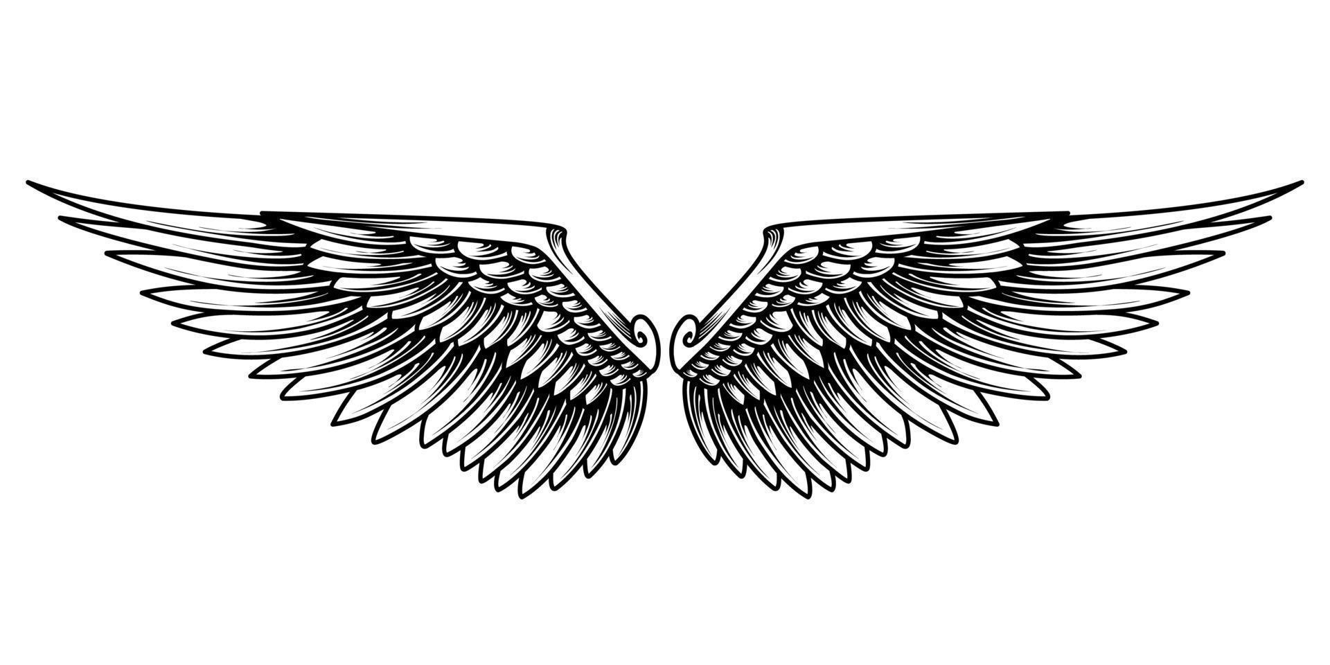 fri vektor ängel vingar illustration design