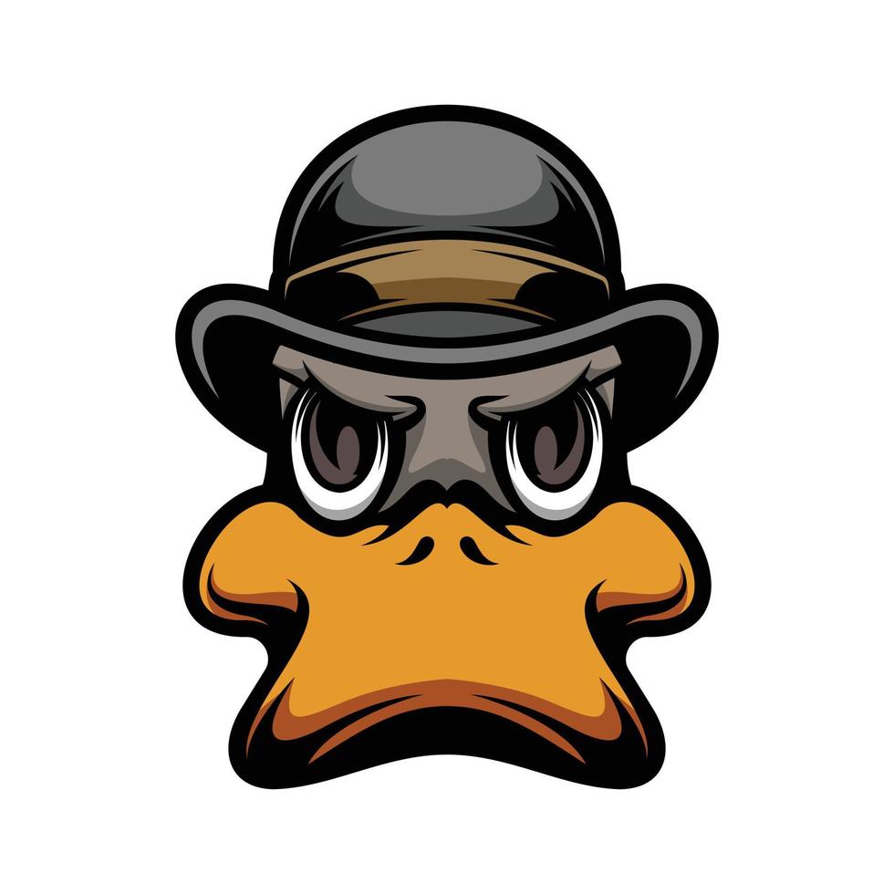 Ente Deckel Maskottchen Logo Design vektor