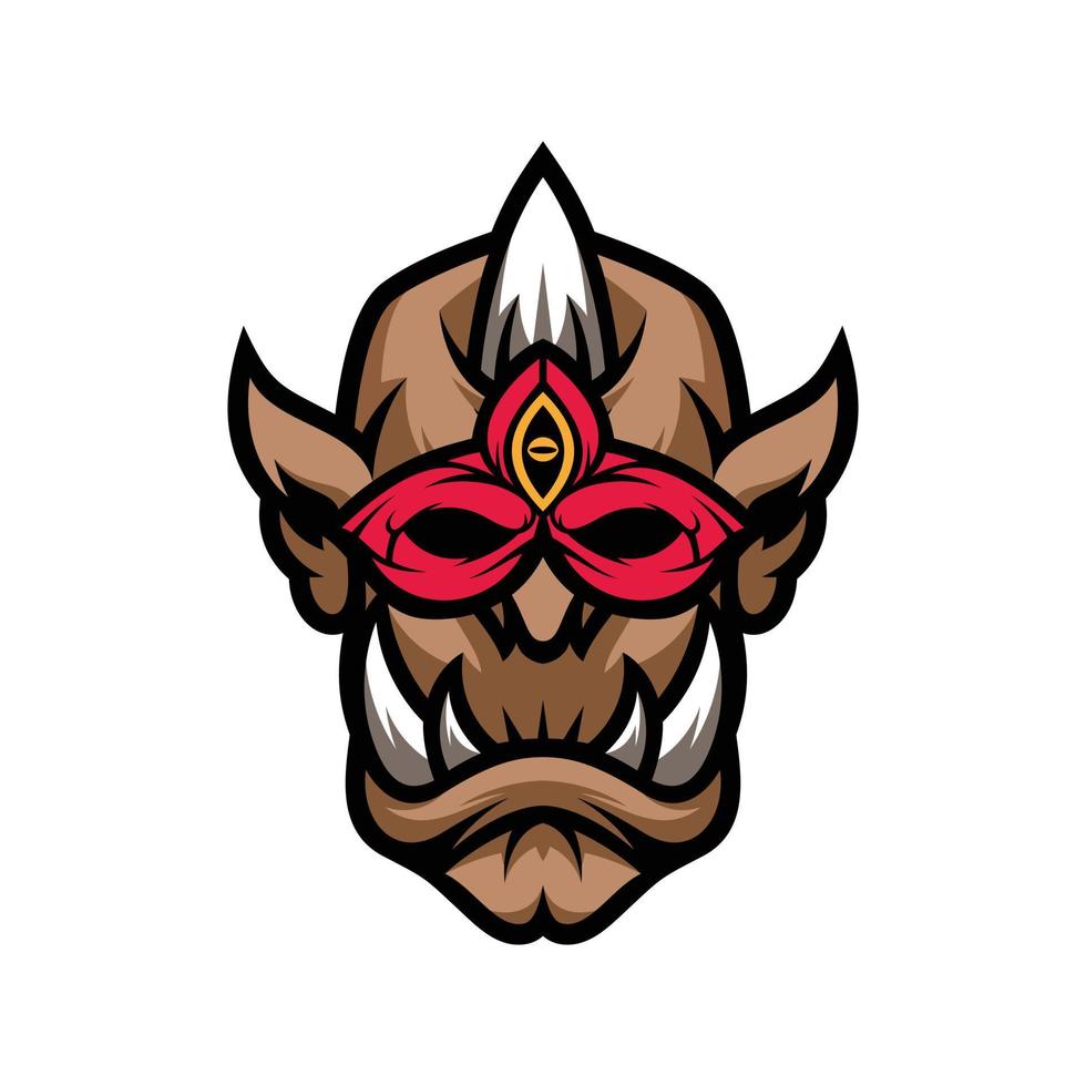 troll maskot logotyp design vektor