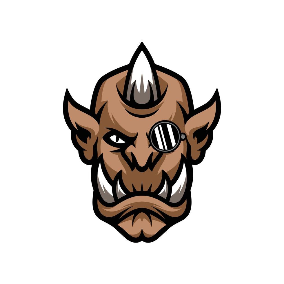 troll maskot logotyp design vektor