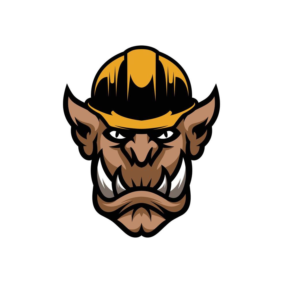 troll maskot logotyp design vektor