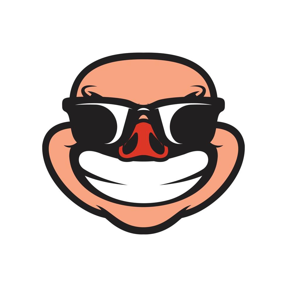 Schwein Sonnenbrille Maskottchen Logo Design vektor