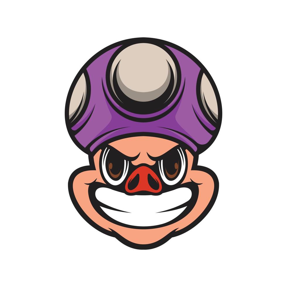 gris svamp hatt maskot logotyp design vektor