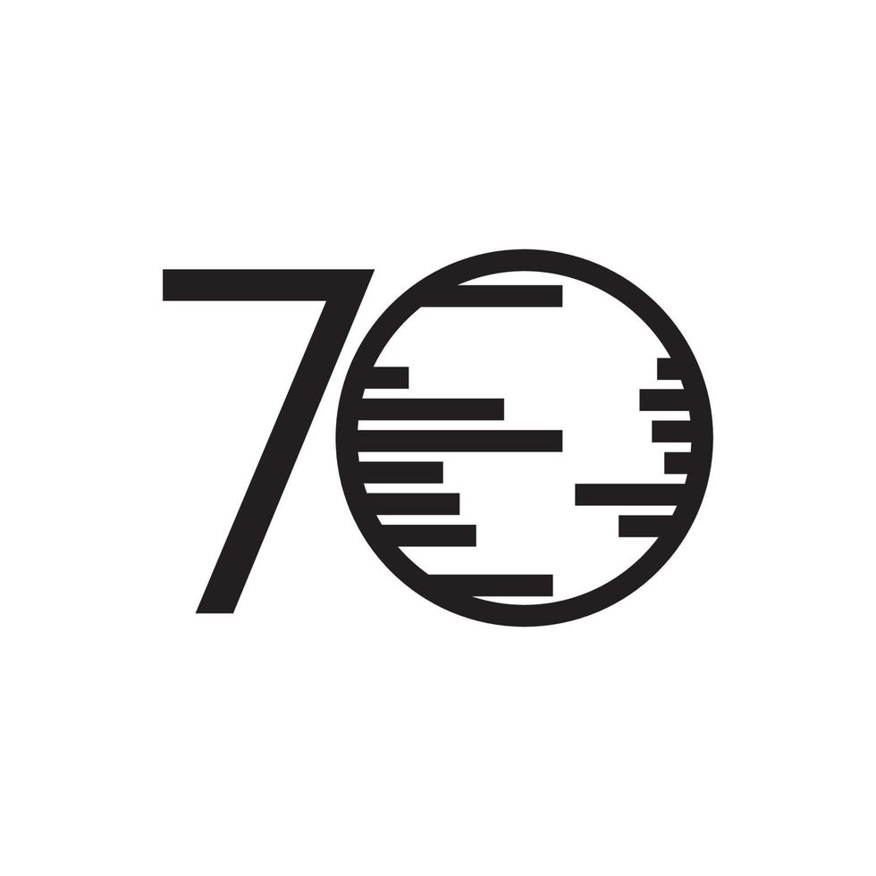 70 års jubileum vektor mall design illustration