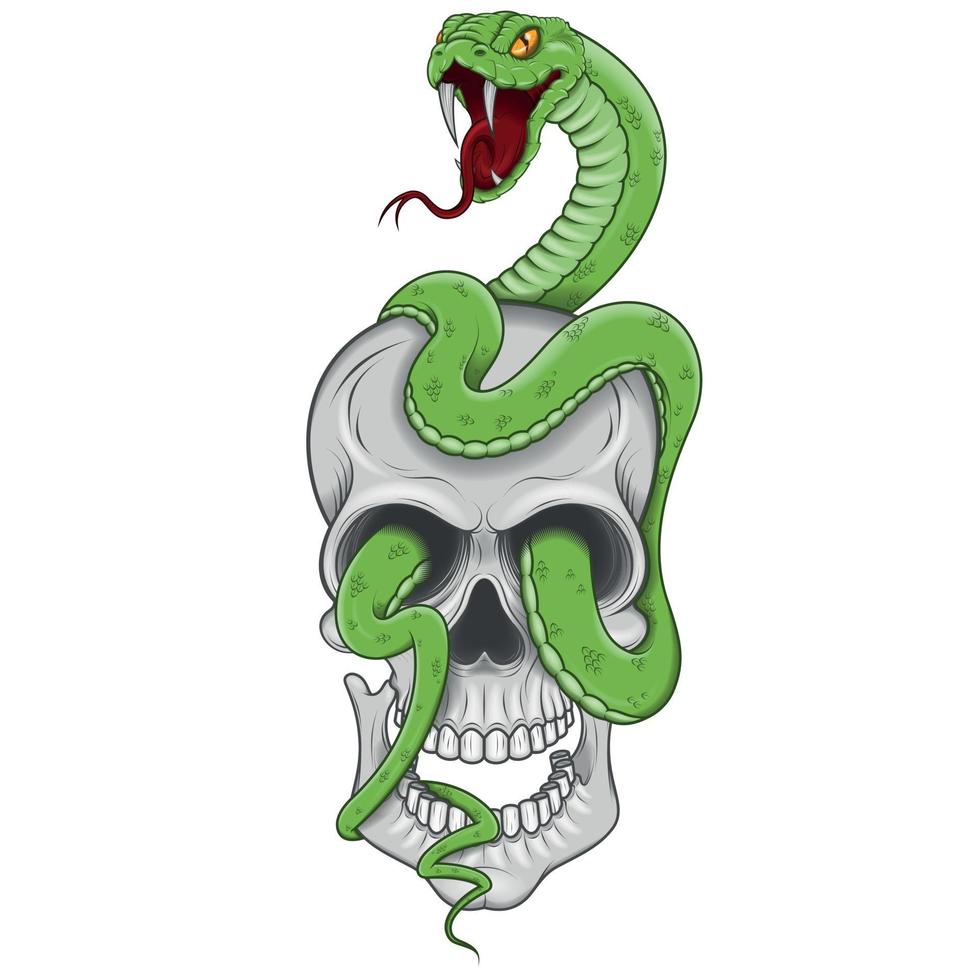 vektor design av skalle med orm