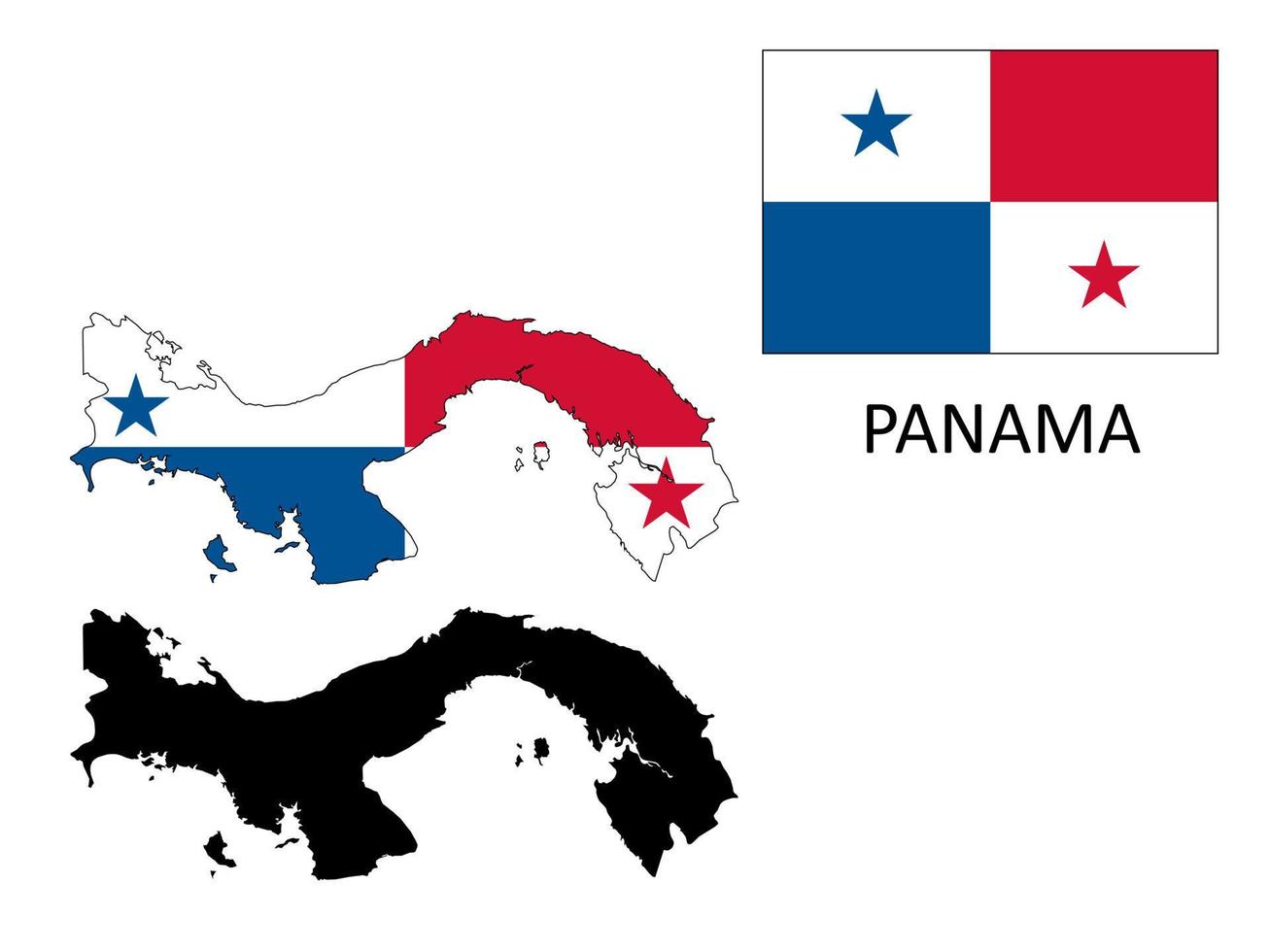 Panama Flagge und Karte Illustration Vektor