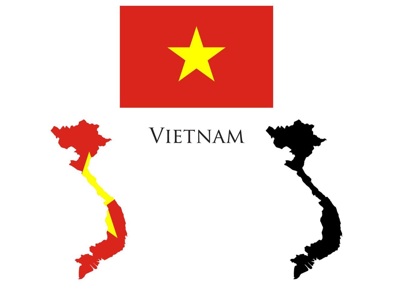 vietnam flagga och Karta illustration vektor