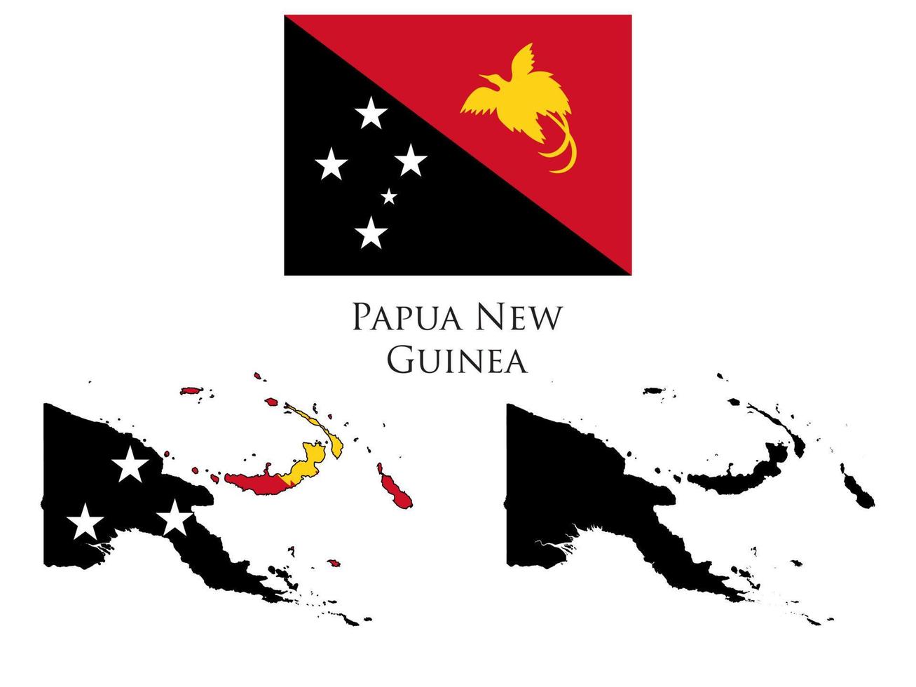 papua ny giri flagga och Karta illustration vektor