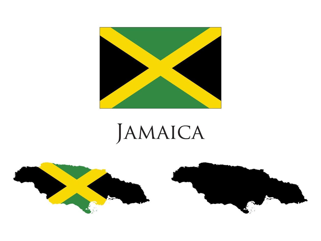 Jamaika Flagge und Karte Vektor