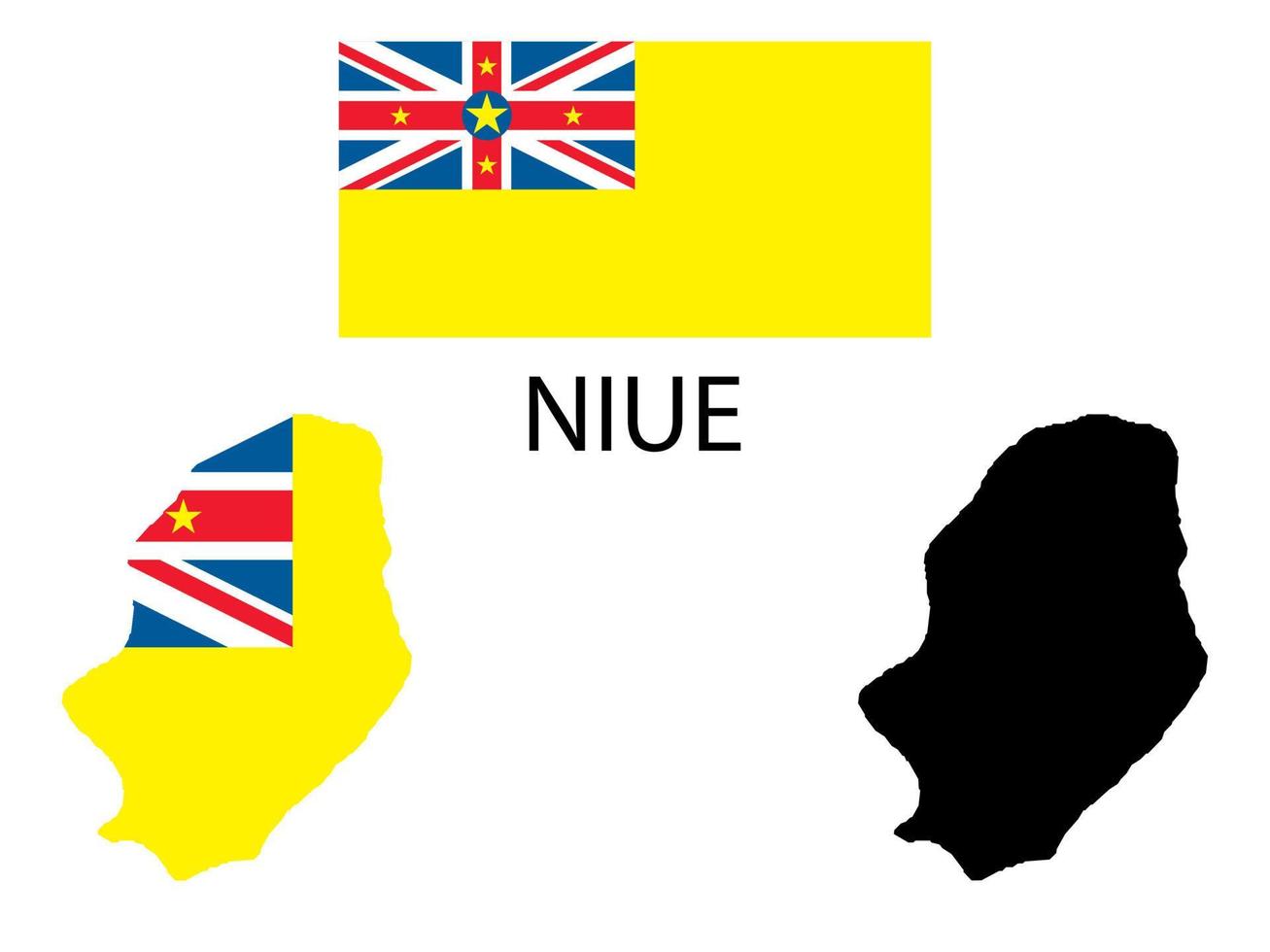 niue flagga och Karta illustration vektor
