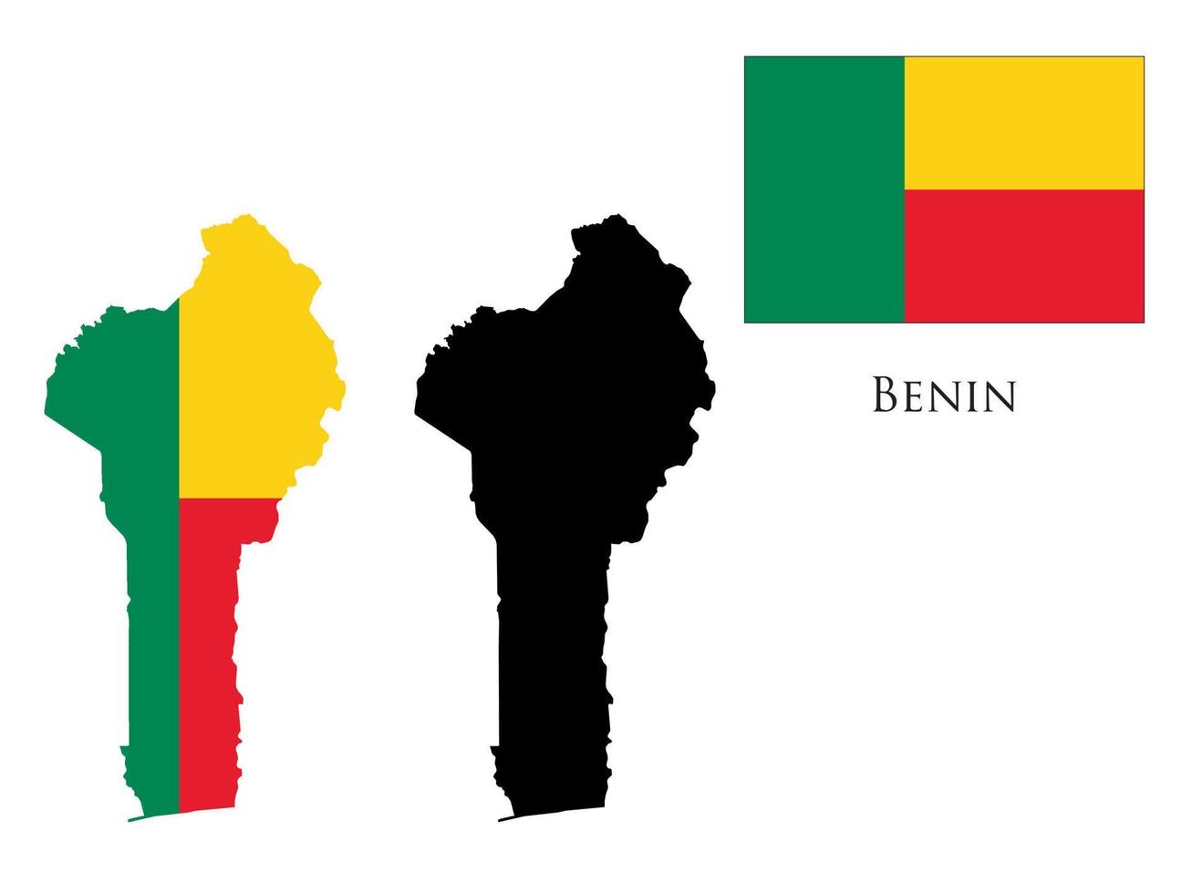 Benin Flagge und Karte Illustration Vektor