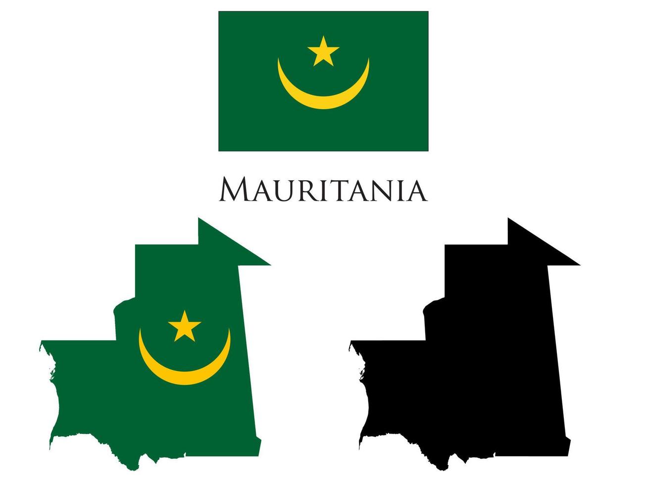 mauretanien flagga och Karta illustration vektor