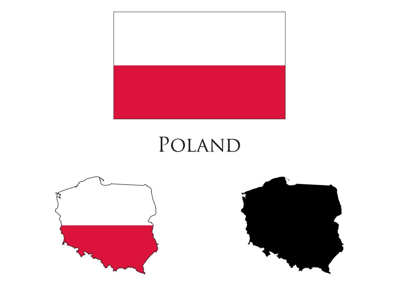 Polen Flagge und Karte Illustration Vektor