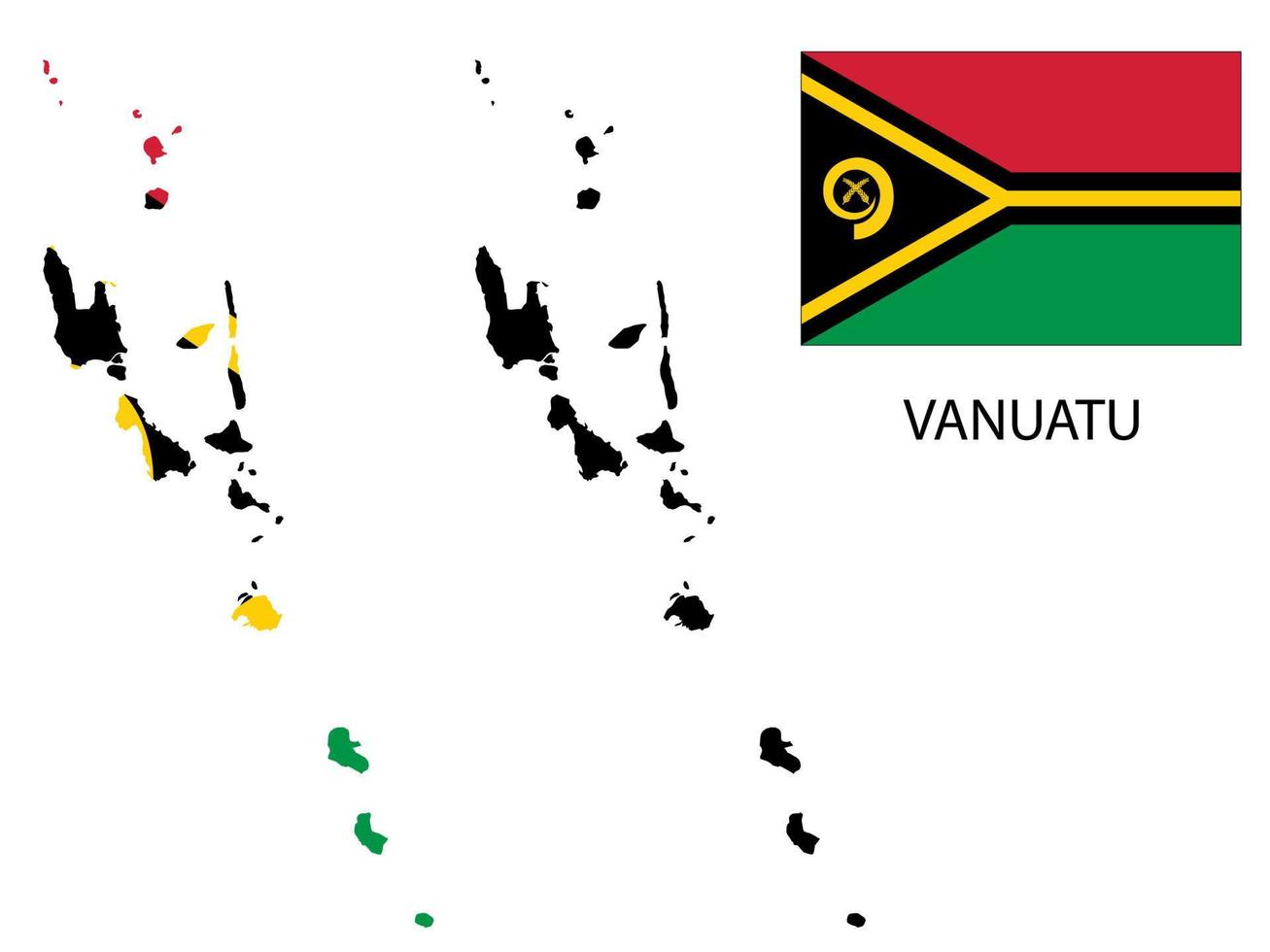 Vanuatu Flagge und Karte Illustration Vektor