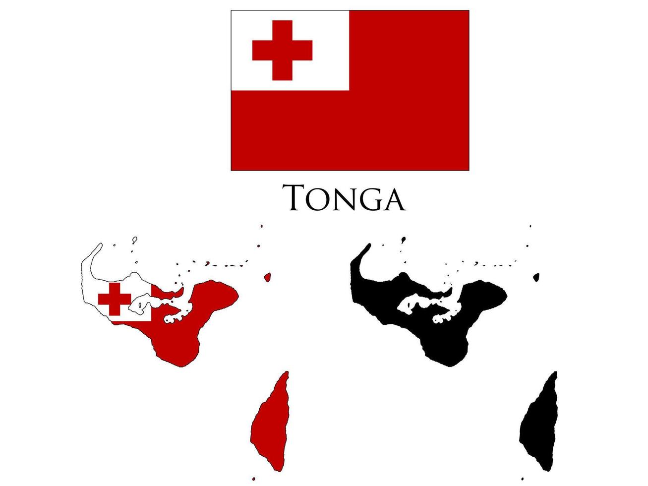 Tonga Flagge und Karte Illustration Vektor