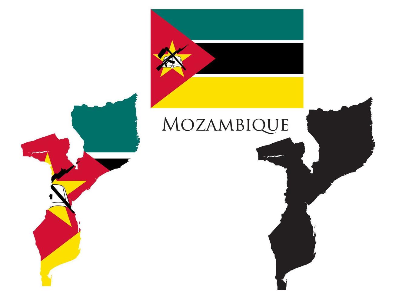 moçambique flagga och Karta illustration vektor