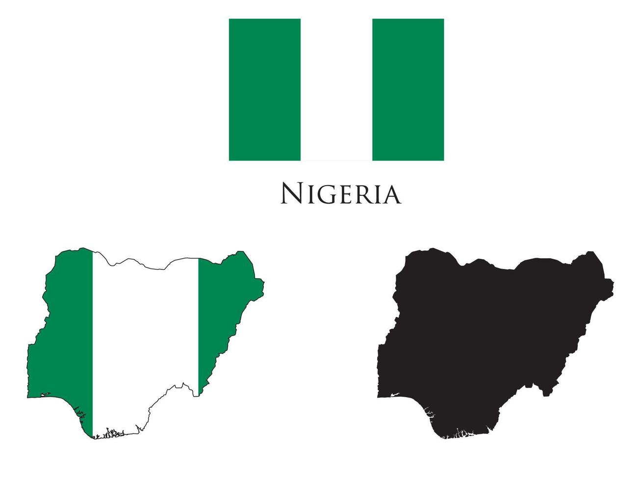 Nigeria Flagge und Karte Illustration Vektor